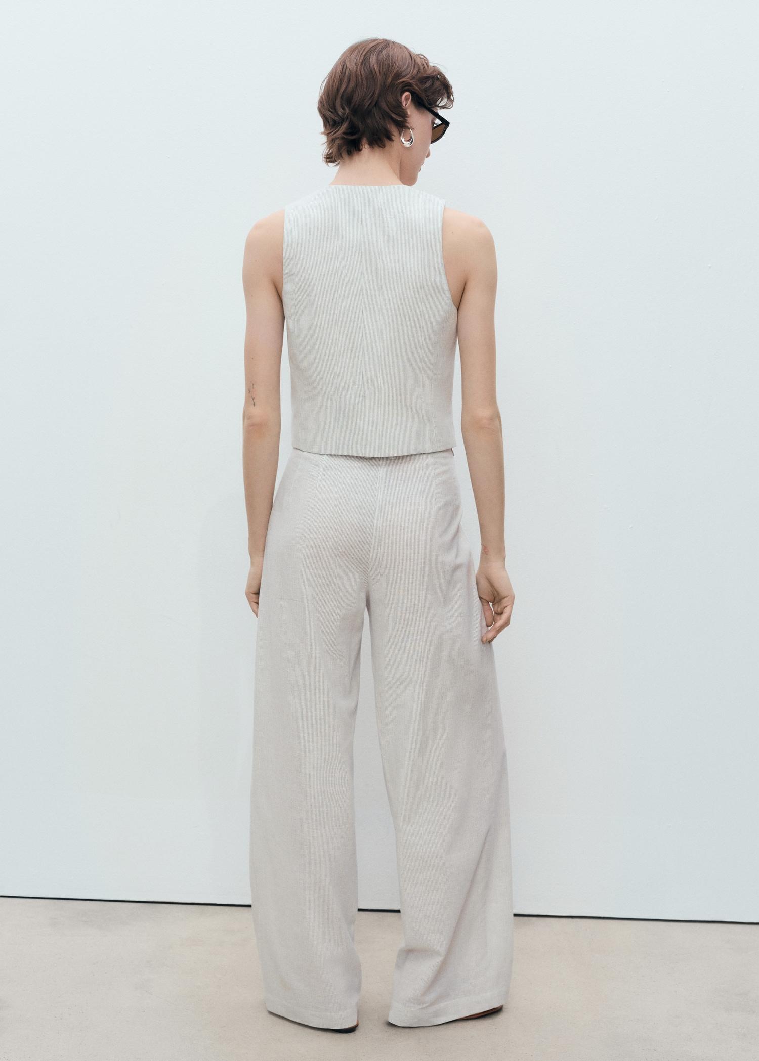 Straight-fit linen-blend suit pants - Women | MANGO USA Product Image