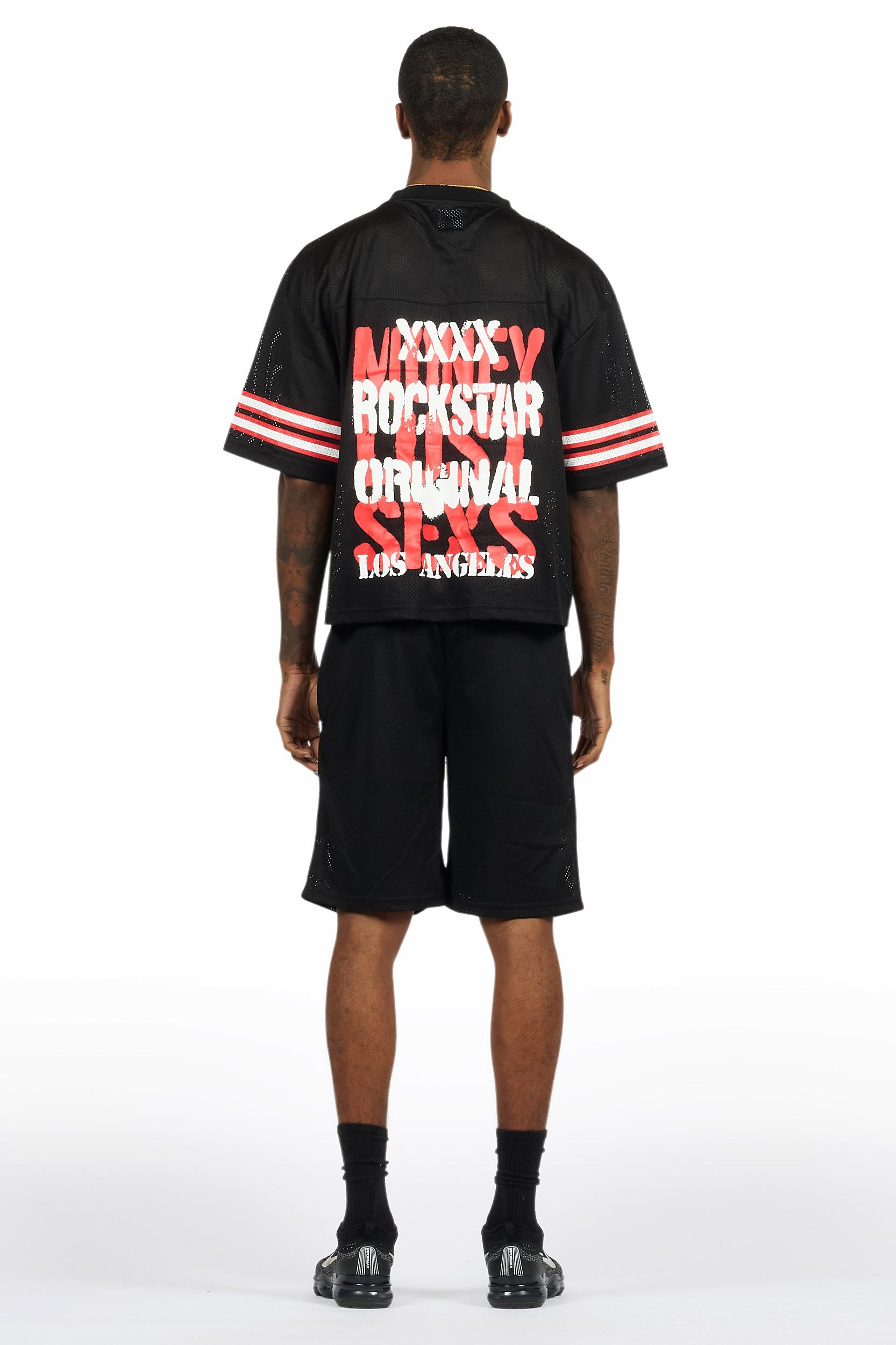 Crown Black Mesh Jersey Short Set Male Product Image