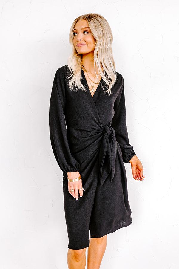 Effortless Nights Wrap Dress In Black Product Image