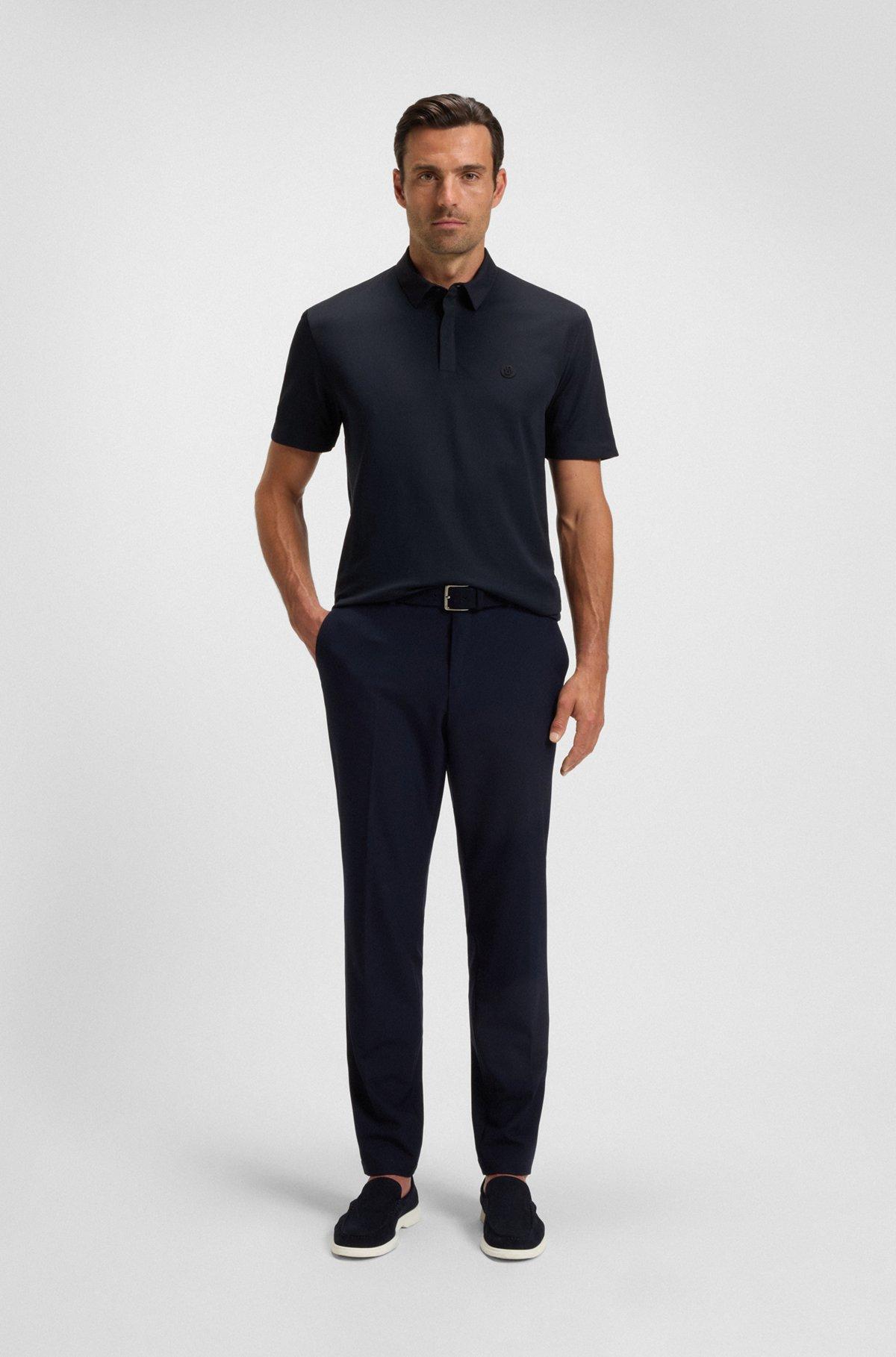 Performance polo shirt with Double B monogram trim Product Image