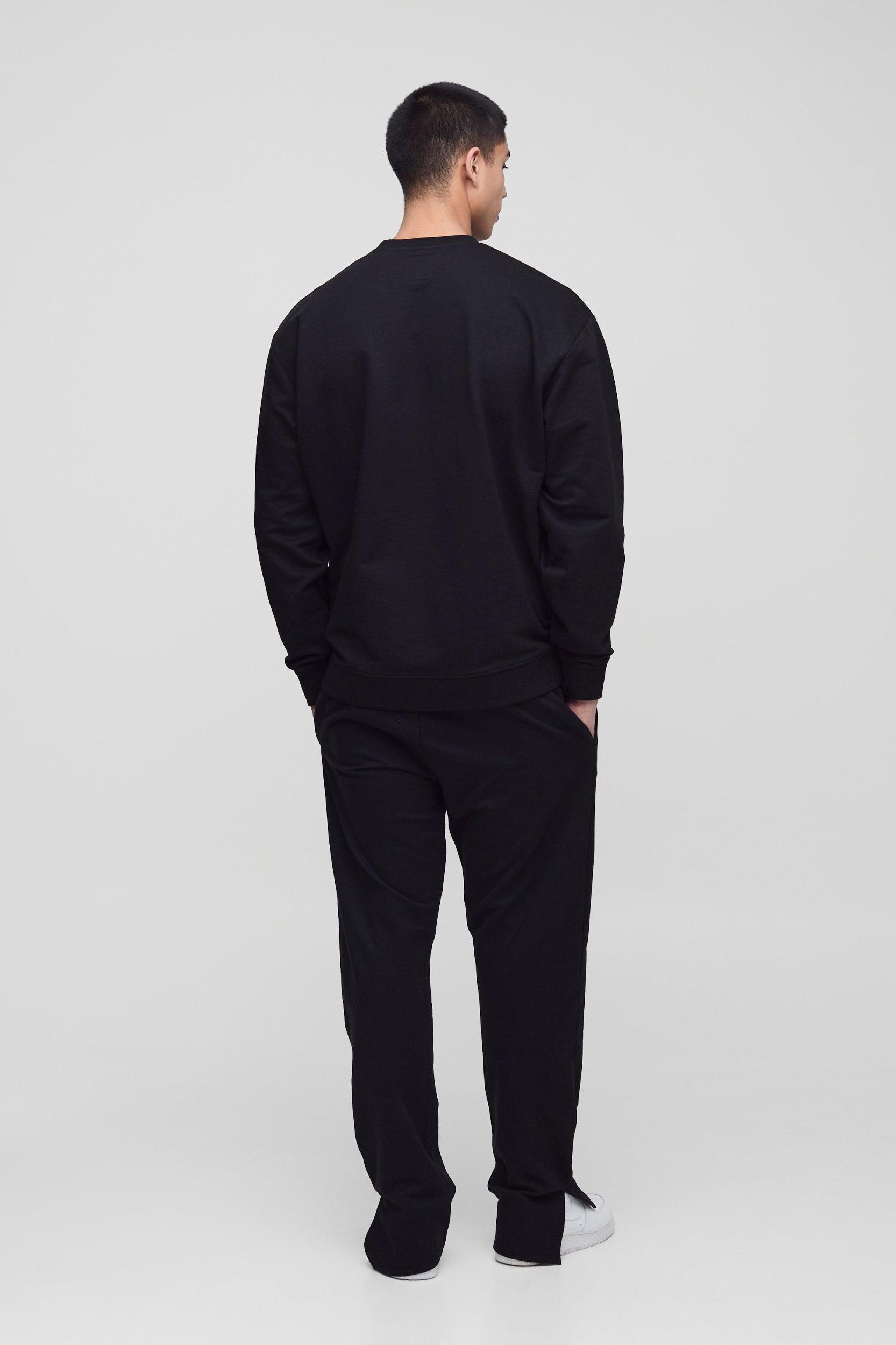 Tall 260GSM Loopback Oversized Fit Basic Sweat | boohooMAN USA Product Image