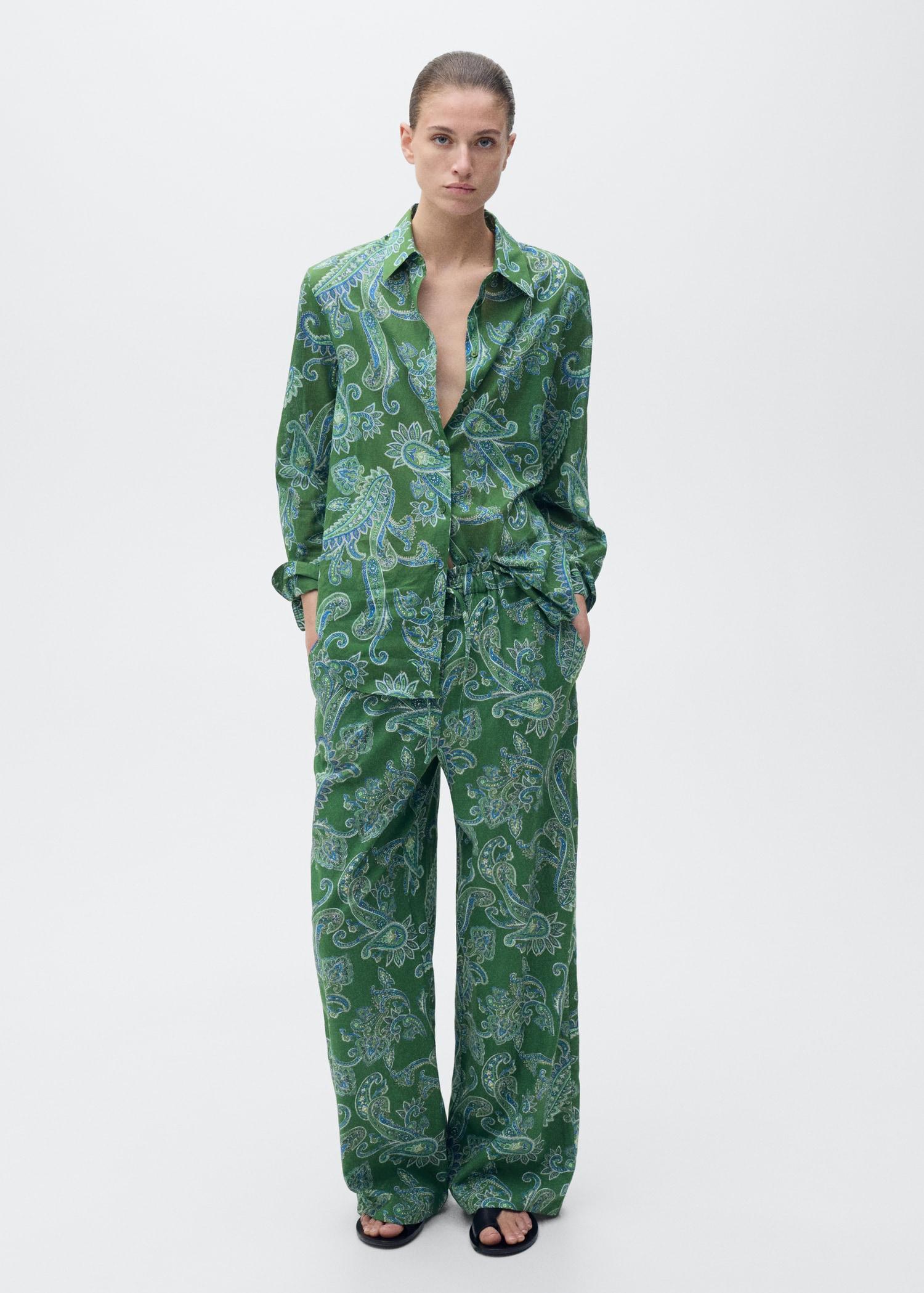 Paisley-print pants - Women | MANGO USA Product Image