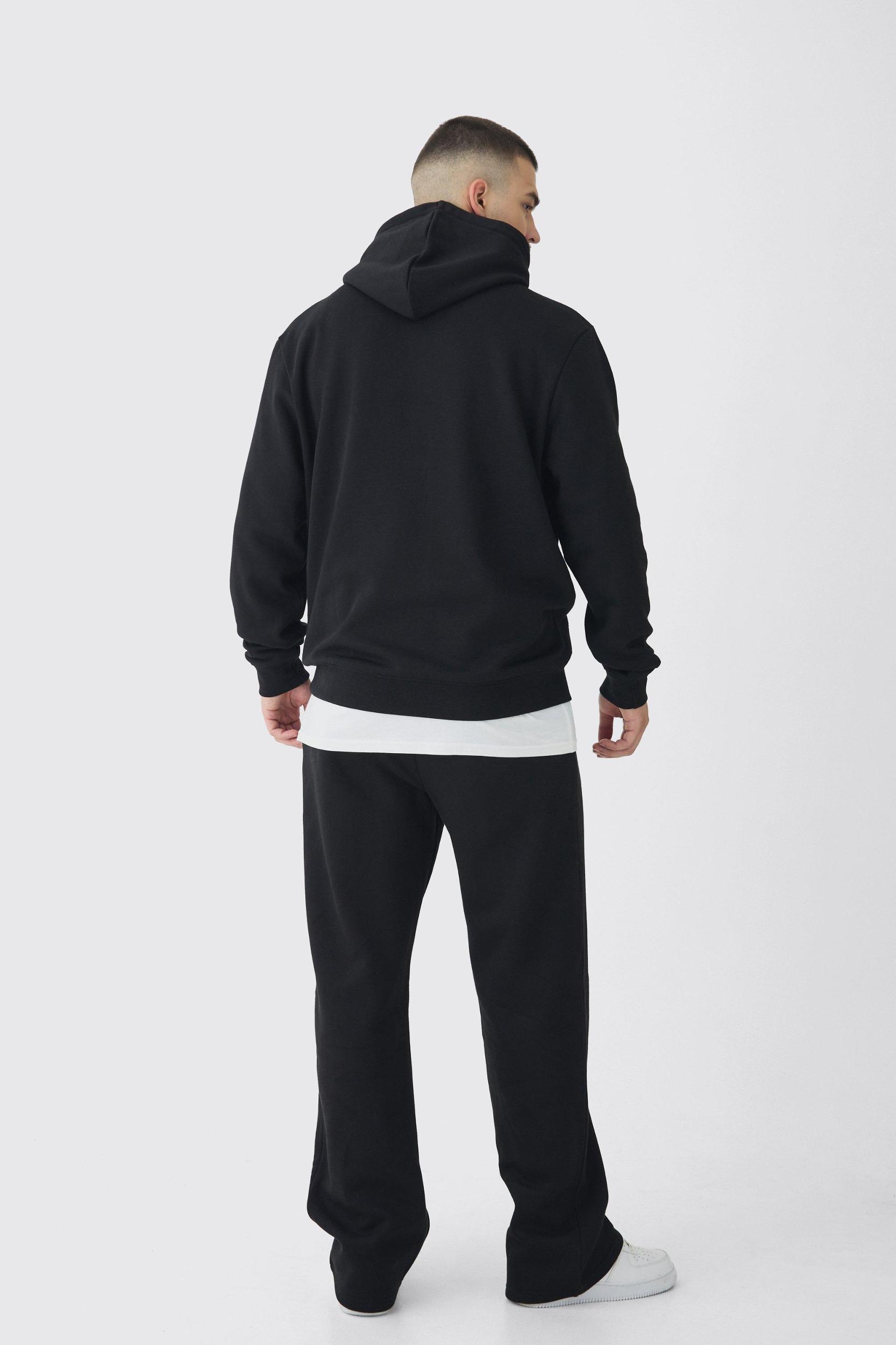 Tall Regular Fit Hoodie in Black | boohooMAN USA Product Image