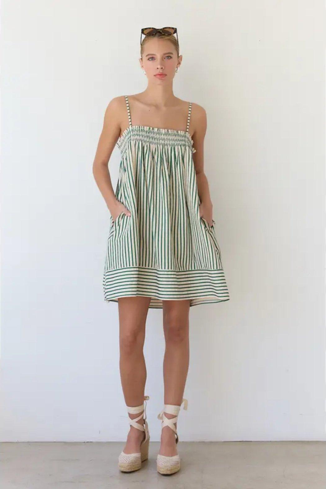 Stripe Babydoll Dress Product Image