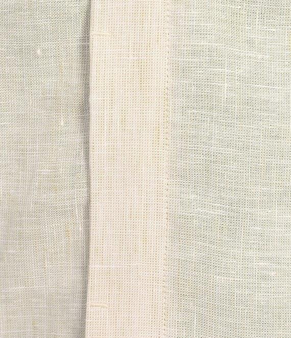 Murano Big & Tall Baird McNutt Linen Classic Fit Mandarin Collar Long Sleeve Woven Shirt Product Image