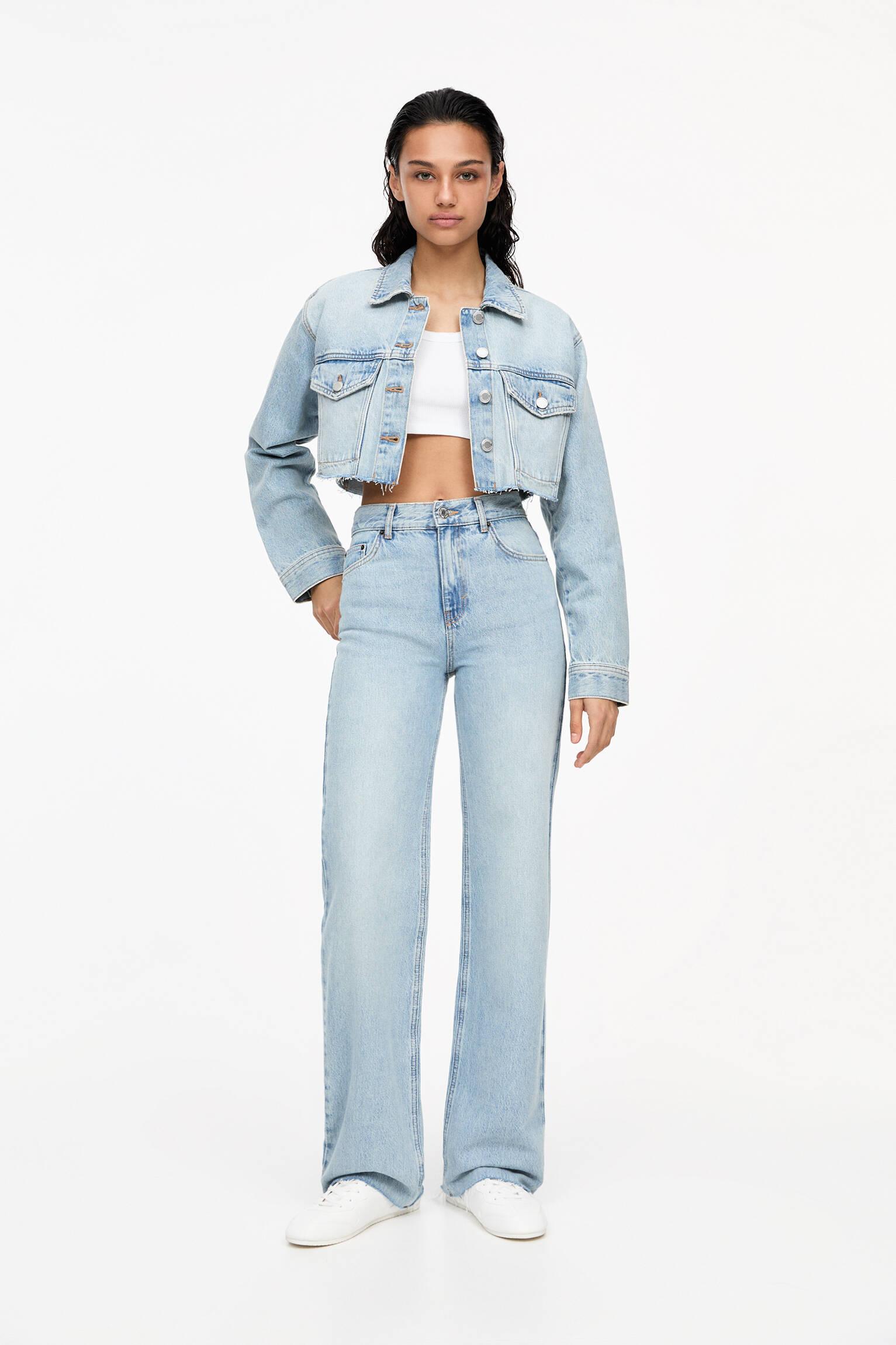 Straight-leg high-waist jeans Product Image