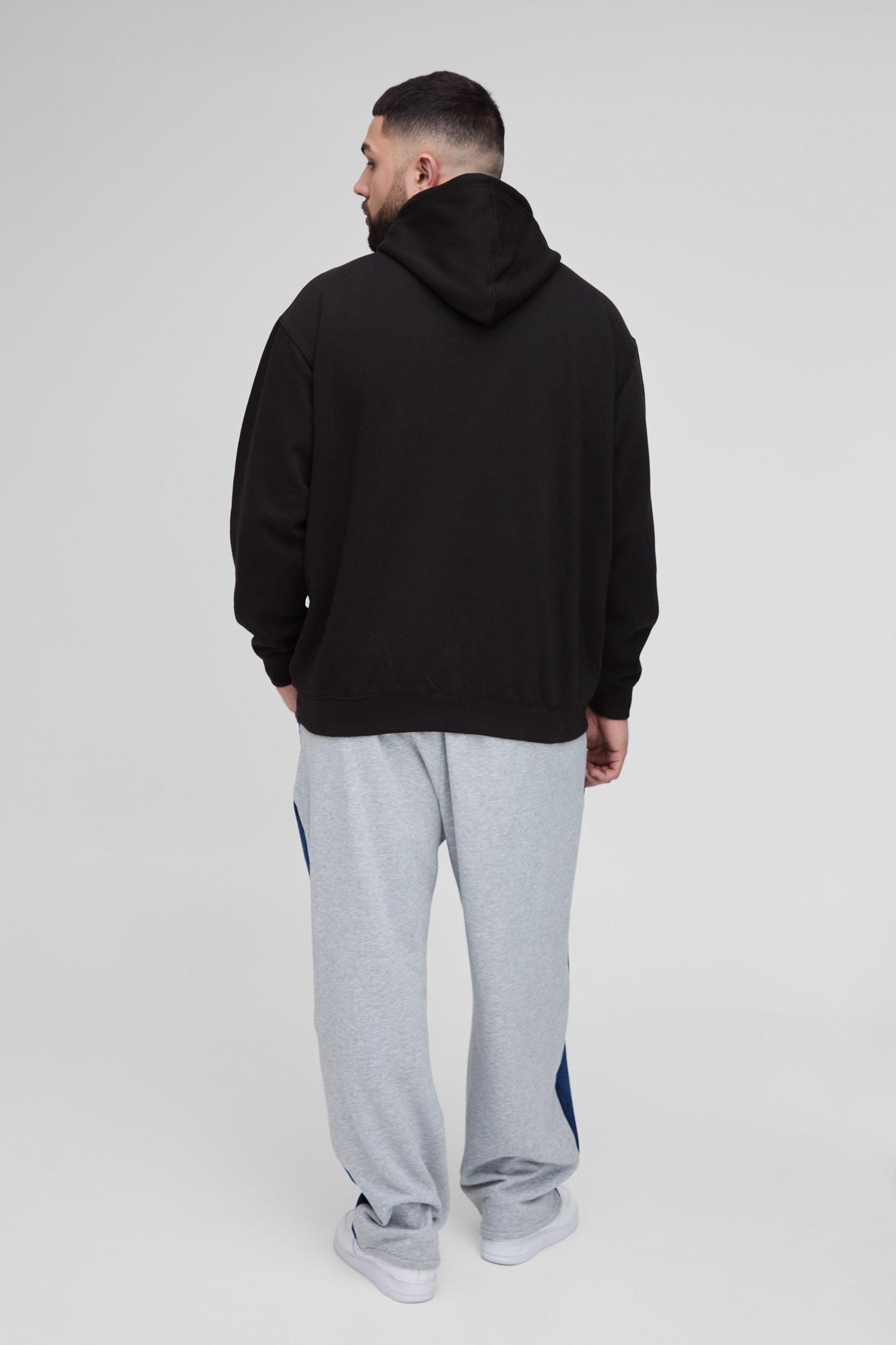 Plus Homme Varsity Oversized Hoodie | boohooMAN USA Product Image