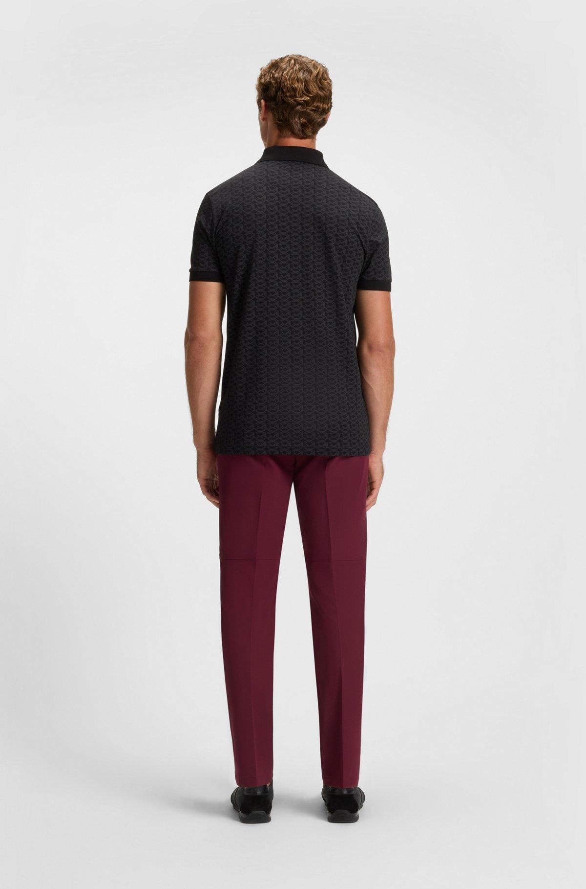 Cotton polo shirt with herringbone structure Product Image