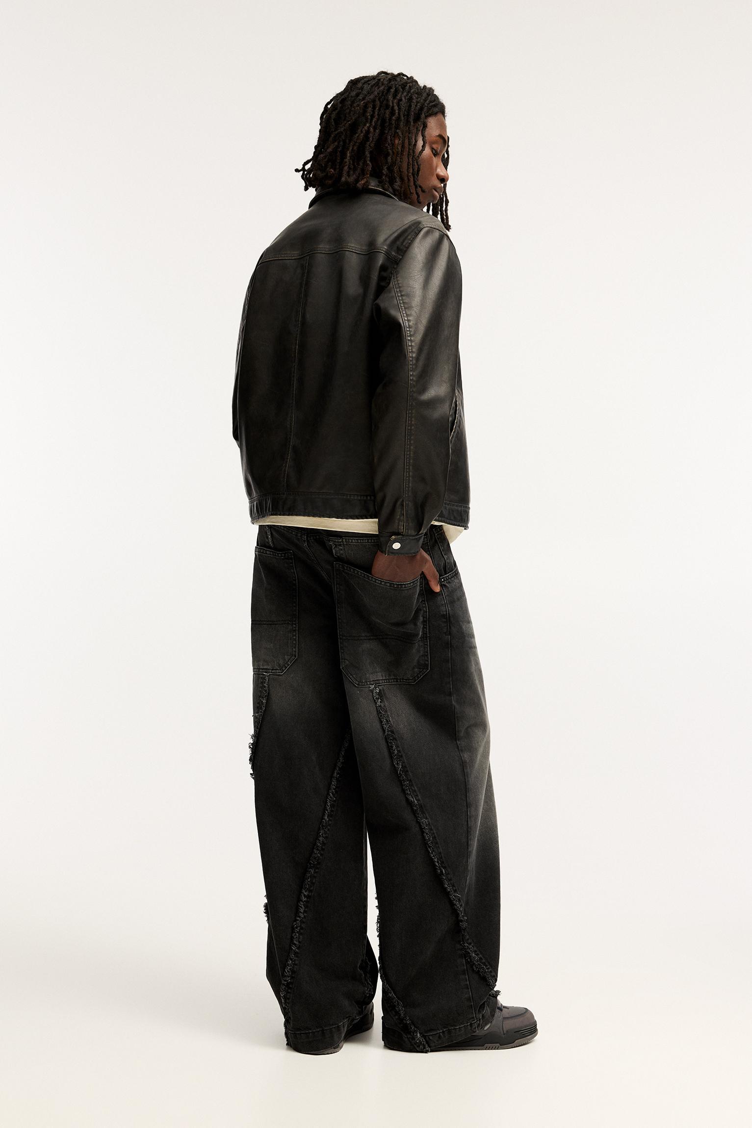 Faux leather worker jacket Product Image