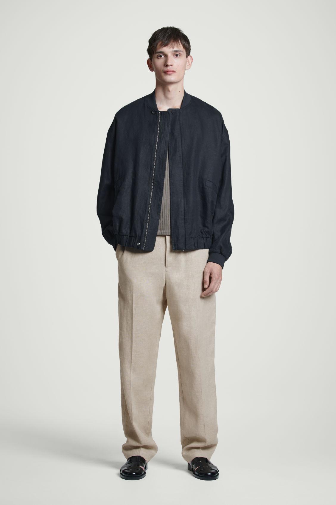 LINEN BOMBER JACKET Product Image