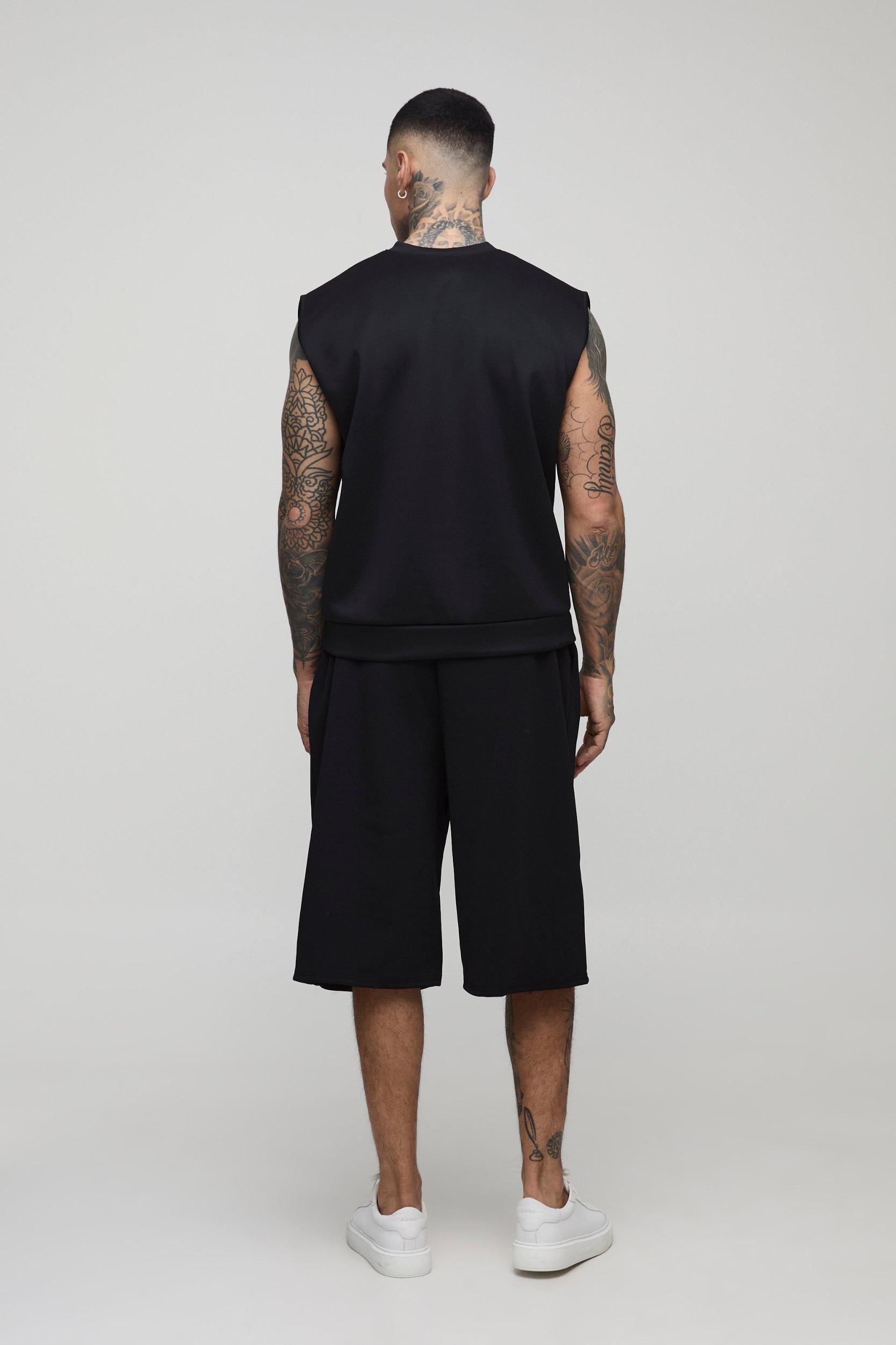 Tall Oversized V-Neck Scuba Vest | boohooMAN USA Product Image