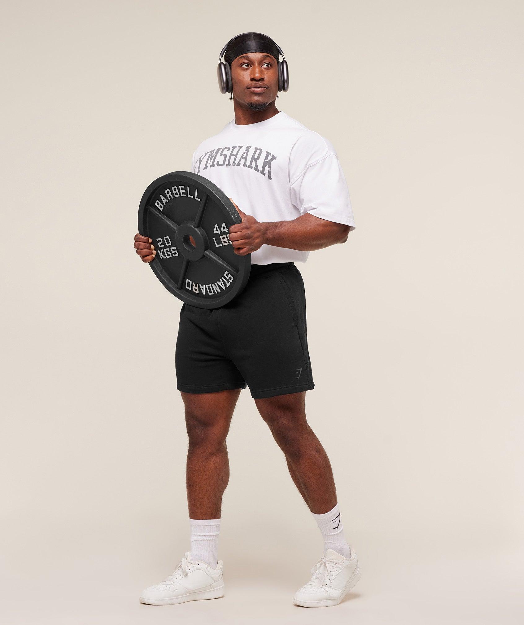 Gymshark Power 5" Shorts - Black/Asphalt Grey Male Product Image