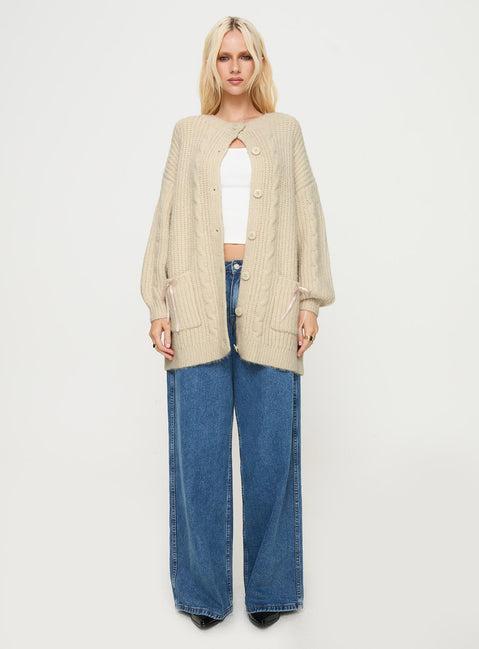 Cameliah Knit Cardigan Cream Product Image