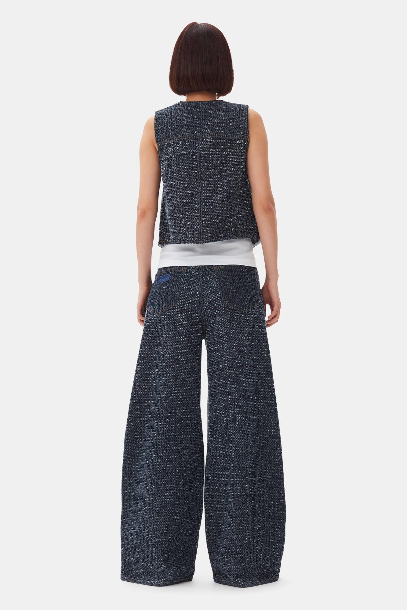 Dark Blue Textured Vest Product Image