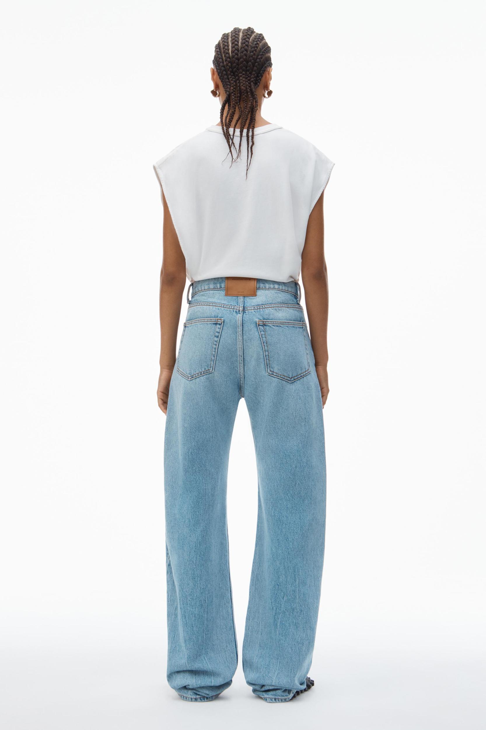 Articulated Denim Jeans With High-frequency Logo Product Image