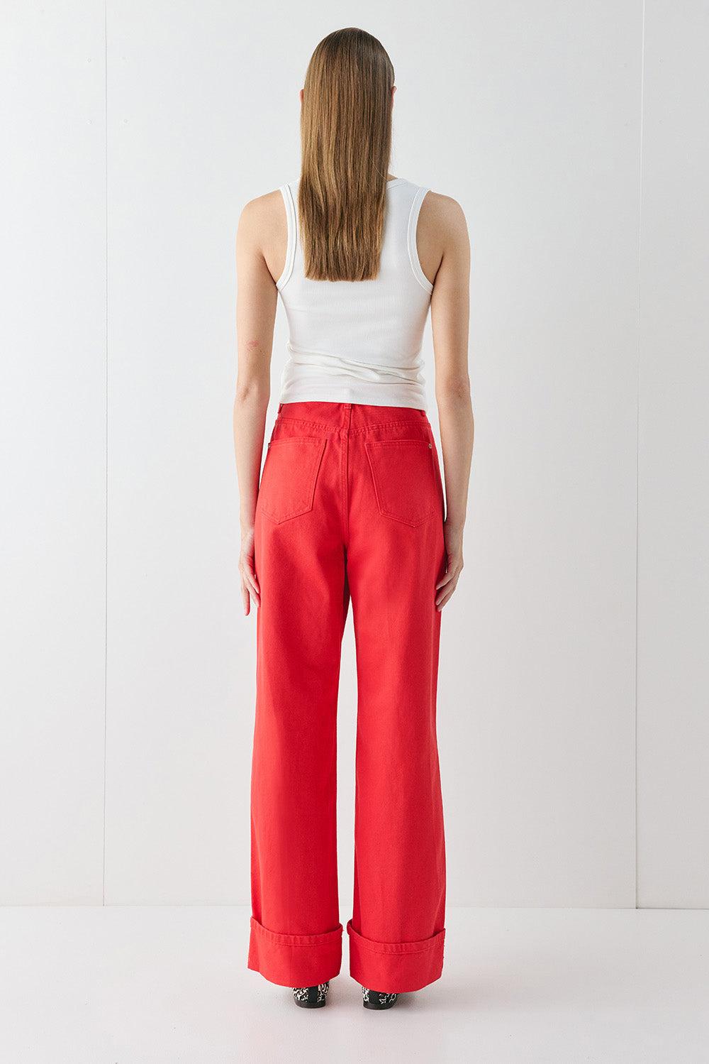 Manon Denim Jeans Red Product Image