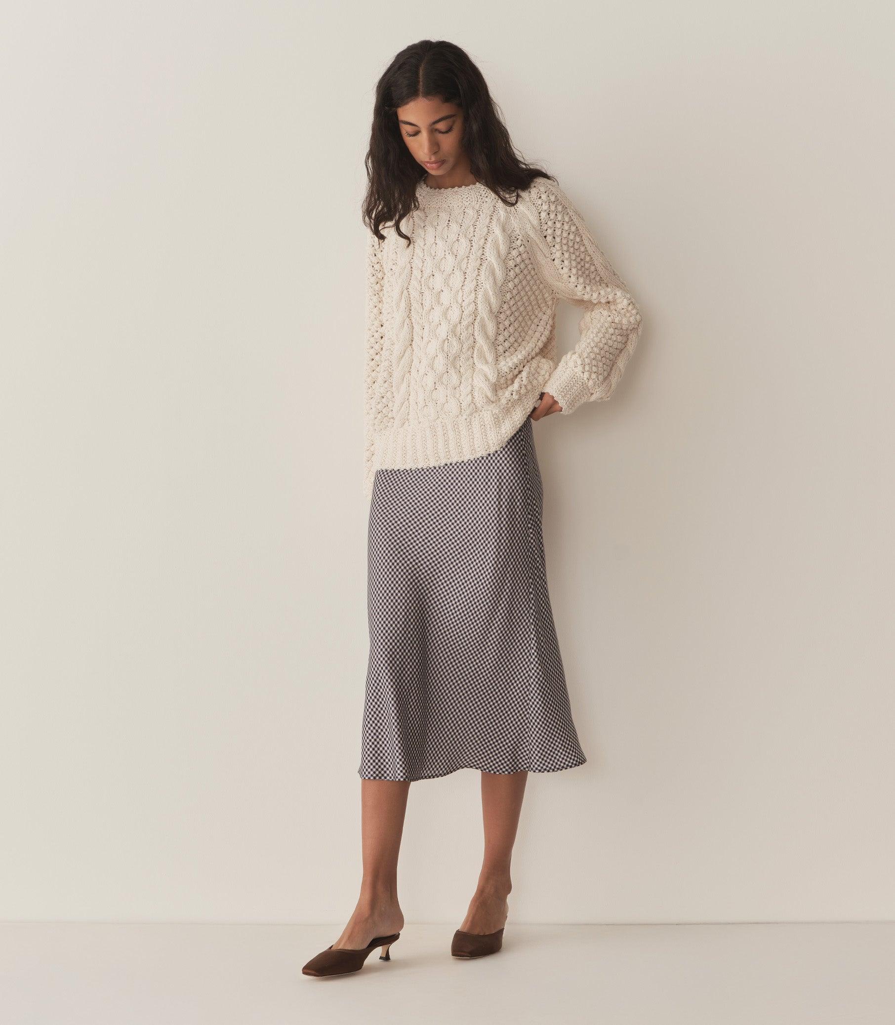 ELOWENA SKIRT -- SANTA MARINA GINGHAM Product Image