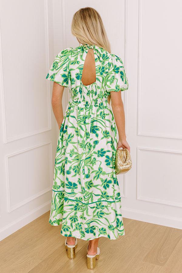 Vineyard Dreams Floral Midi Dress in Lime Product Image