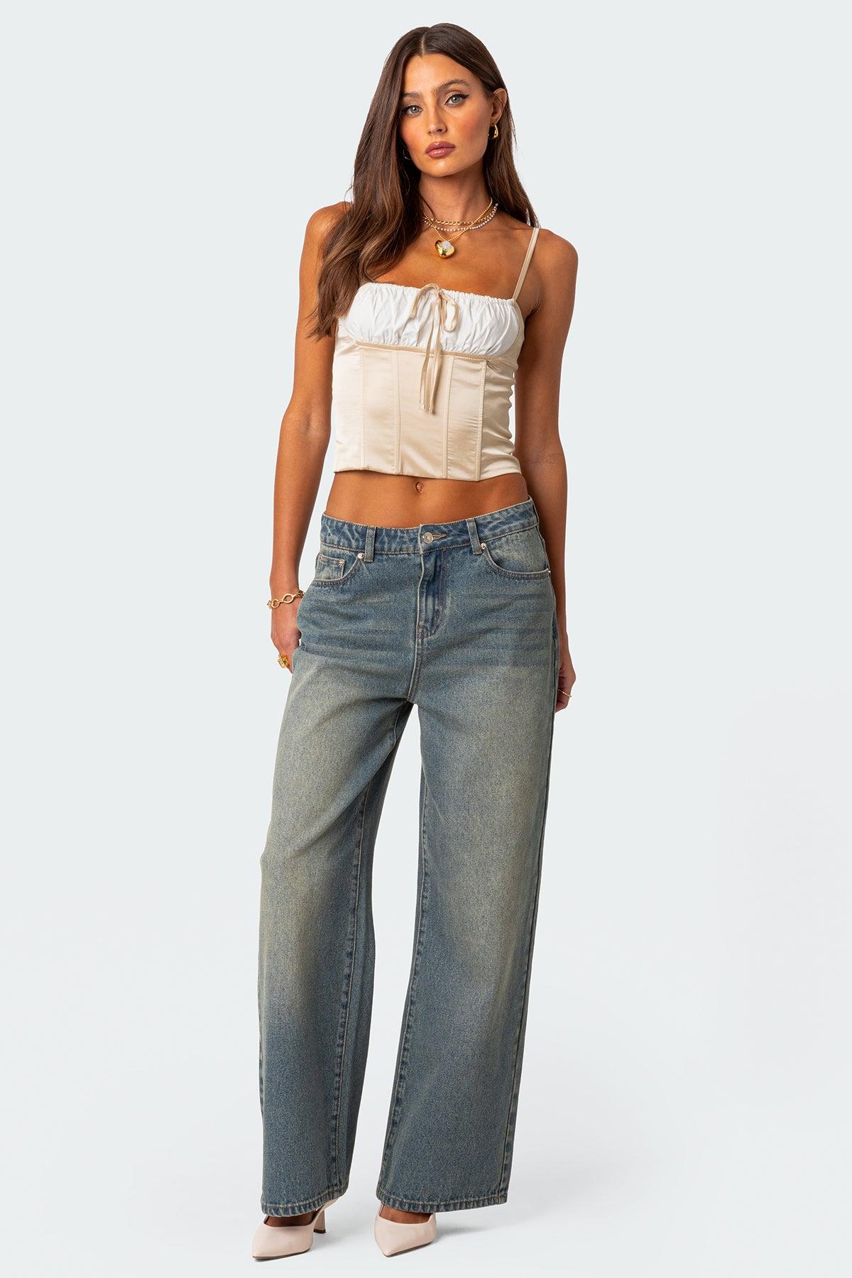 Arabelle Satin Effect Lace Up Corset Product Image