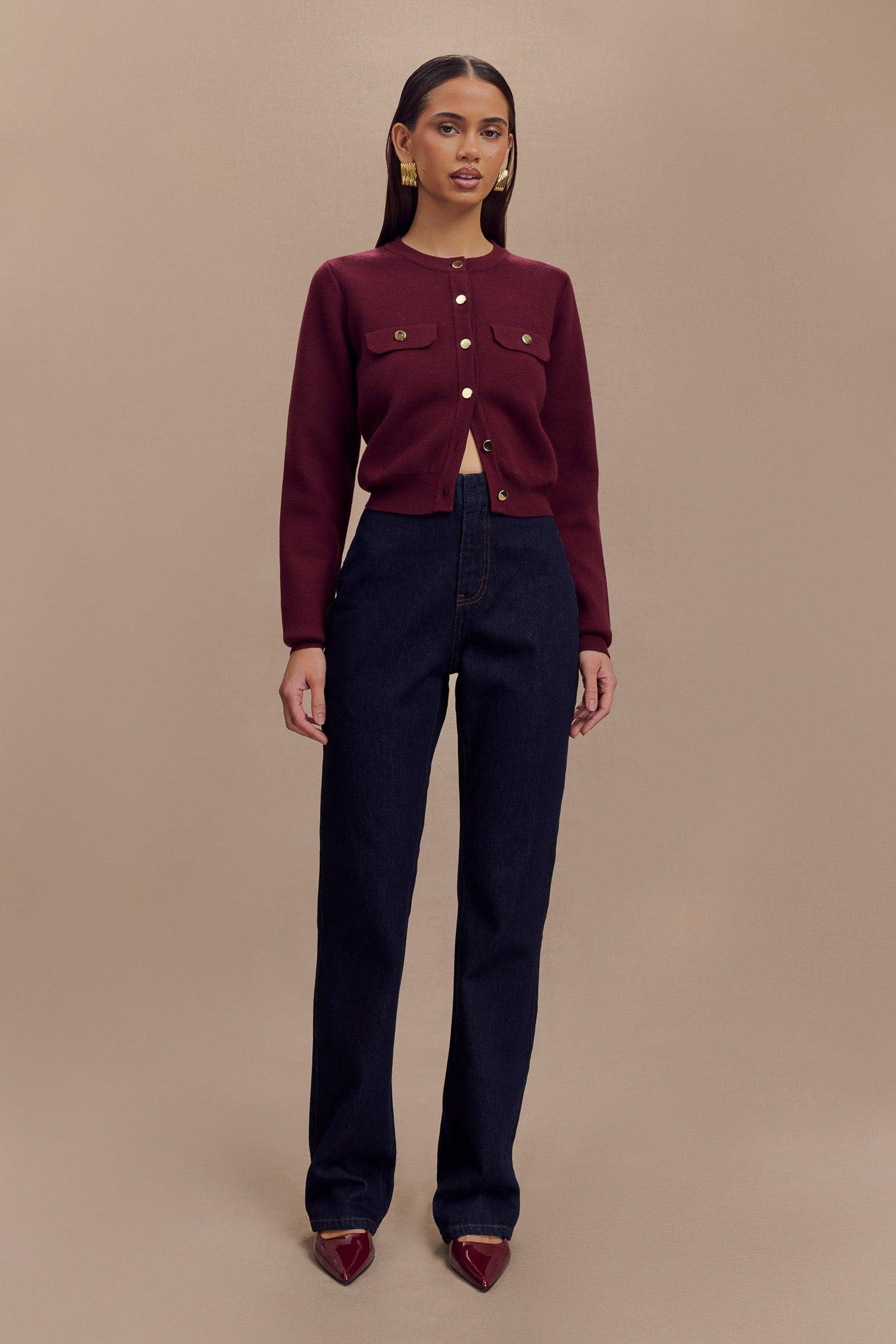 Tabitha Knit Cardigan - Merlot Product Image