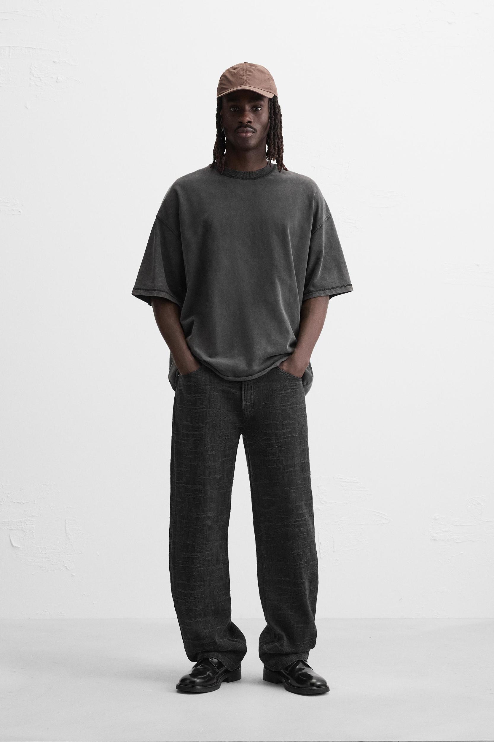 JACQUARD BAGGY FIT JEANS Product Image