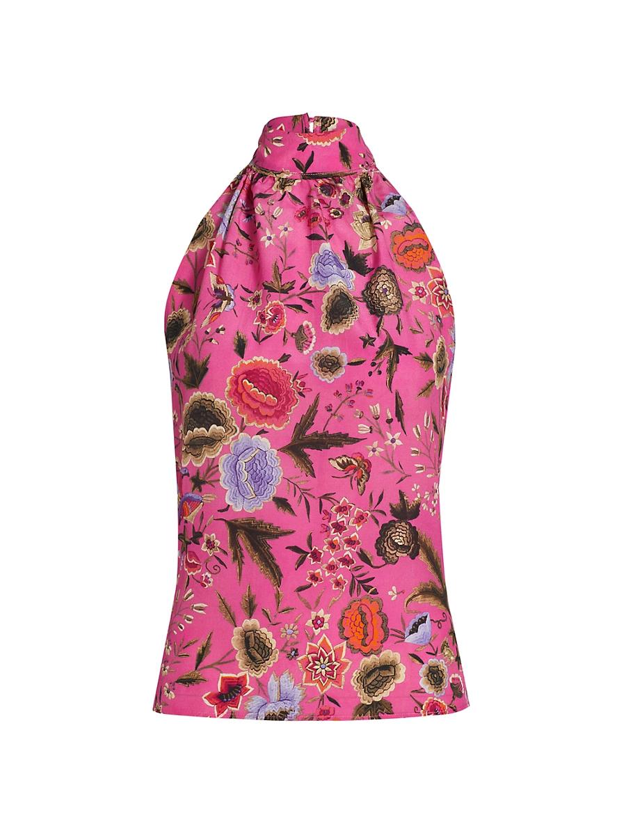 Womens Madison Floral Silk Sleeveless Blouse Product Image