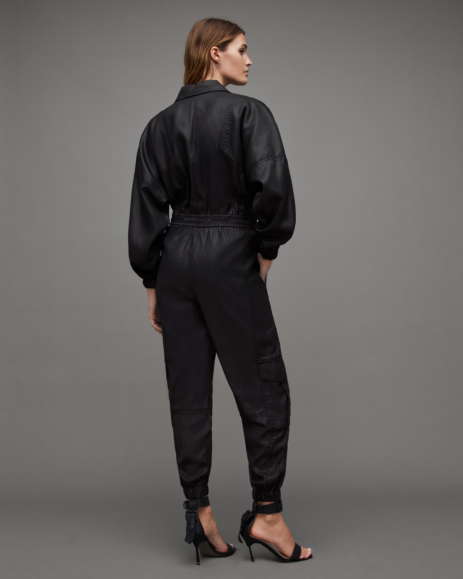 Freda Relaxed Fit Coated Jumpsuit Product Image