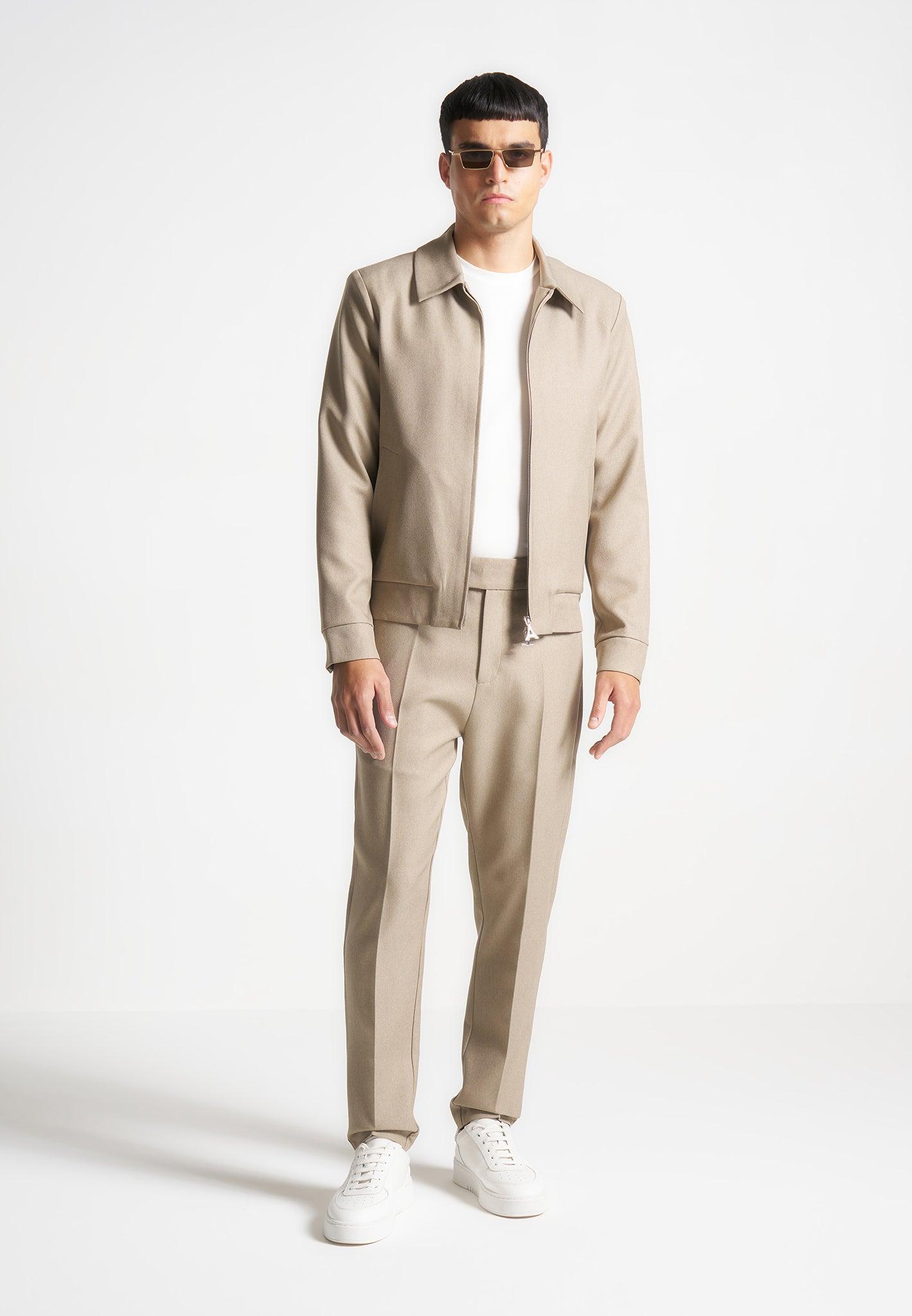 Claude - Slim Fit Tailored Trousers - Beige Male Product Image