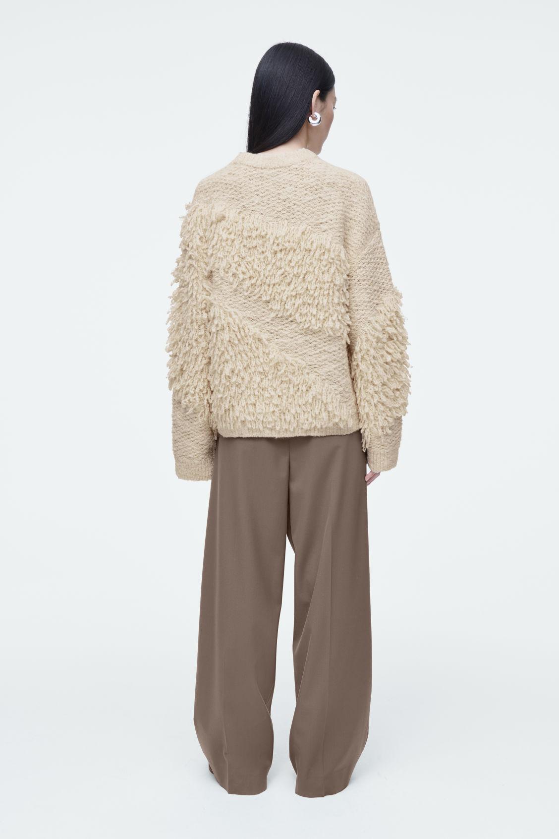 TEXTURED LOOP-KNIT WOOL SWEATER Product Image