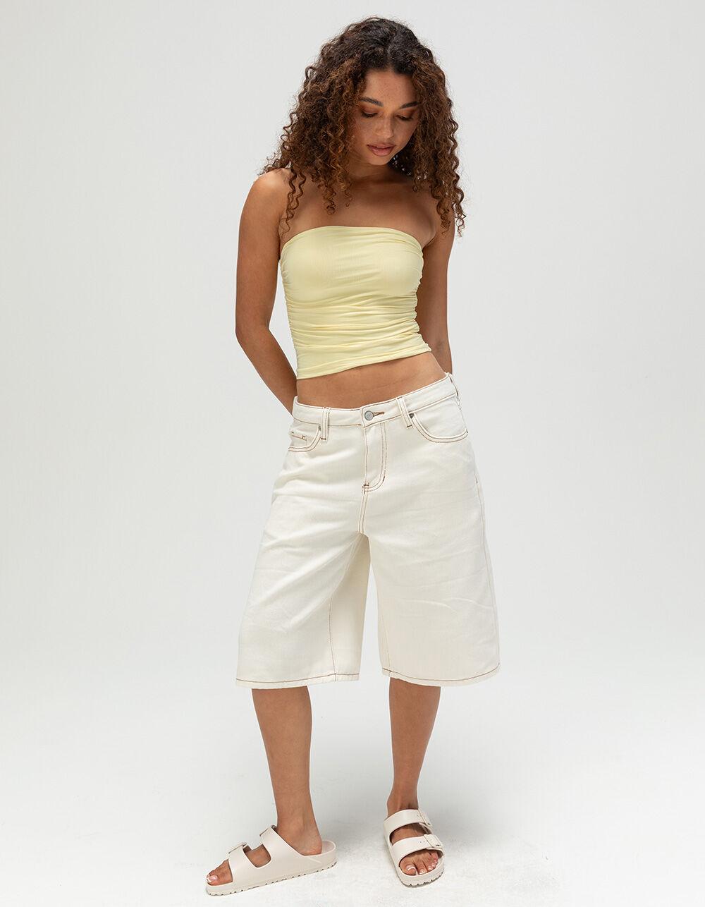 TILLYS Butter Soft Double Layer Womens Tube Top - YELLOW Product Image