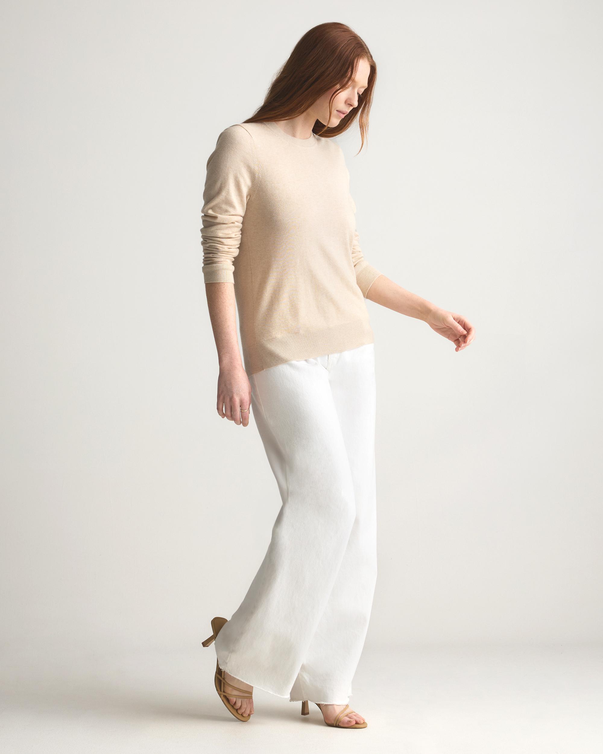 Quince | Women's Lightweight Cotton Cashmere Crew Sweater Organic Cotton Product Image