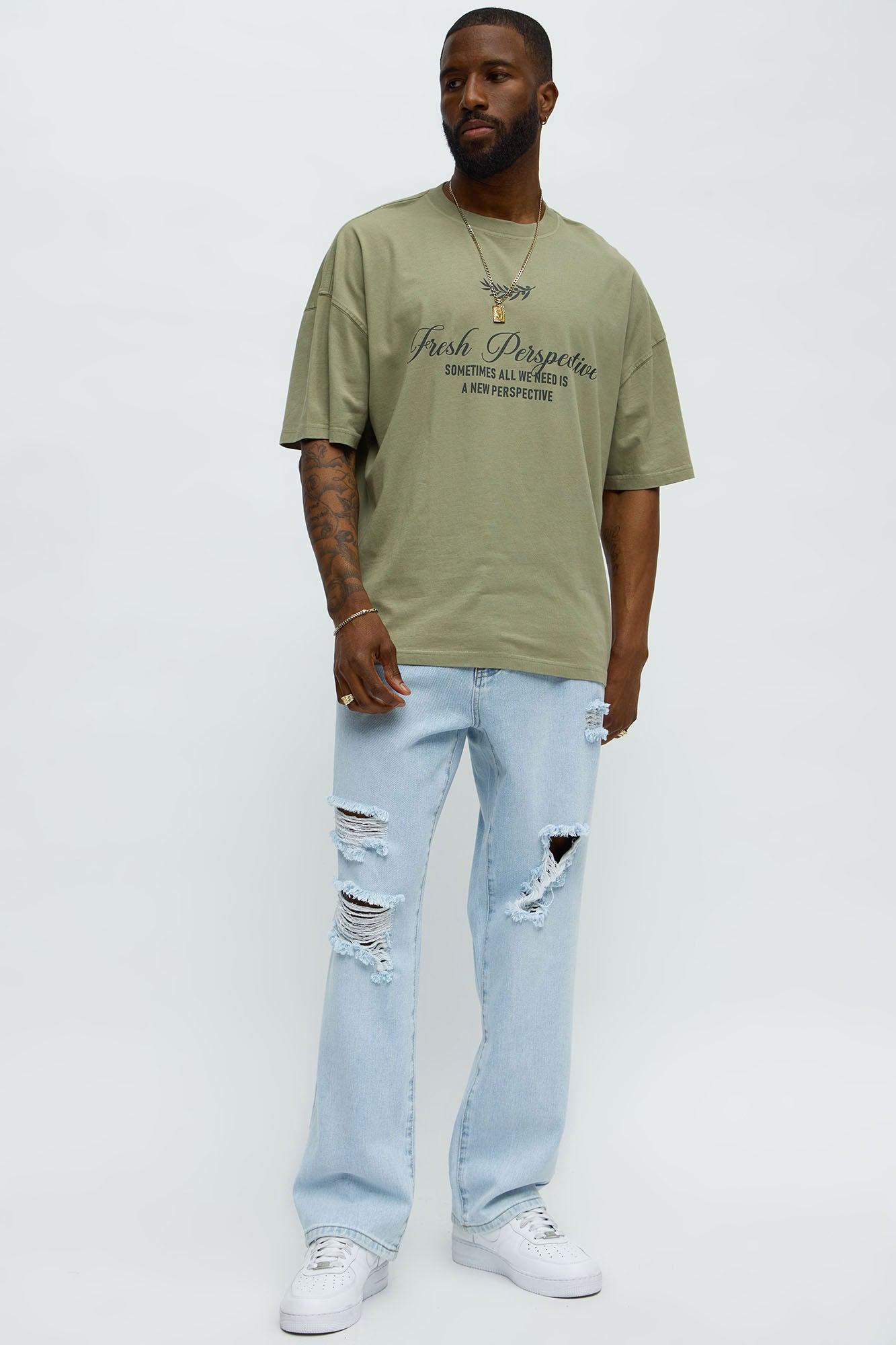 Fresh Perspective Oversized Short Sleeve Tee - Olive Product Image