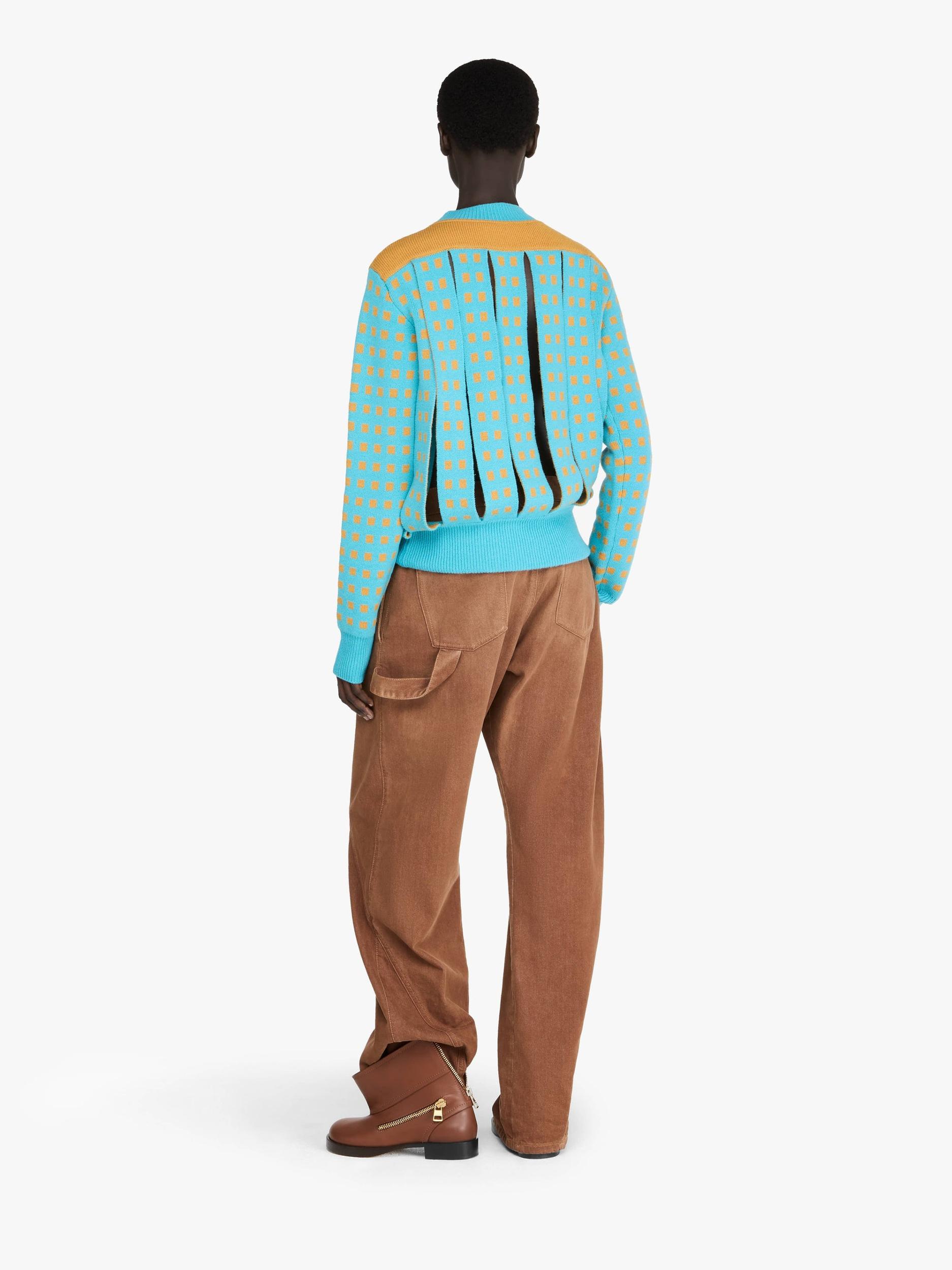 JACQUARD PANEL SLIT SWEATER Product Image