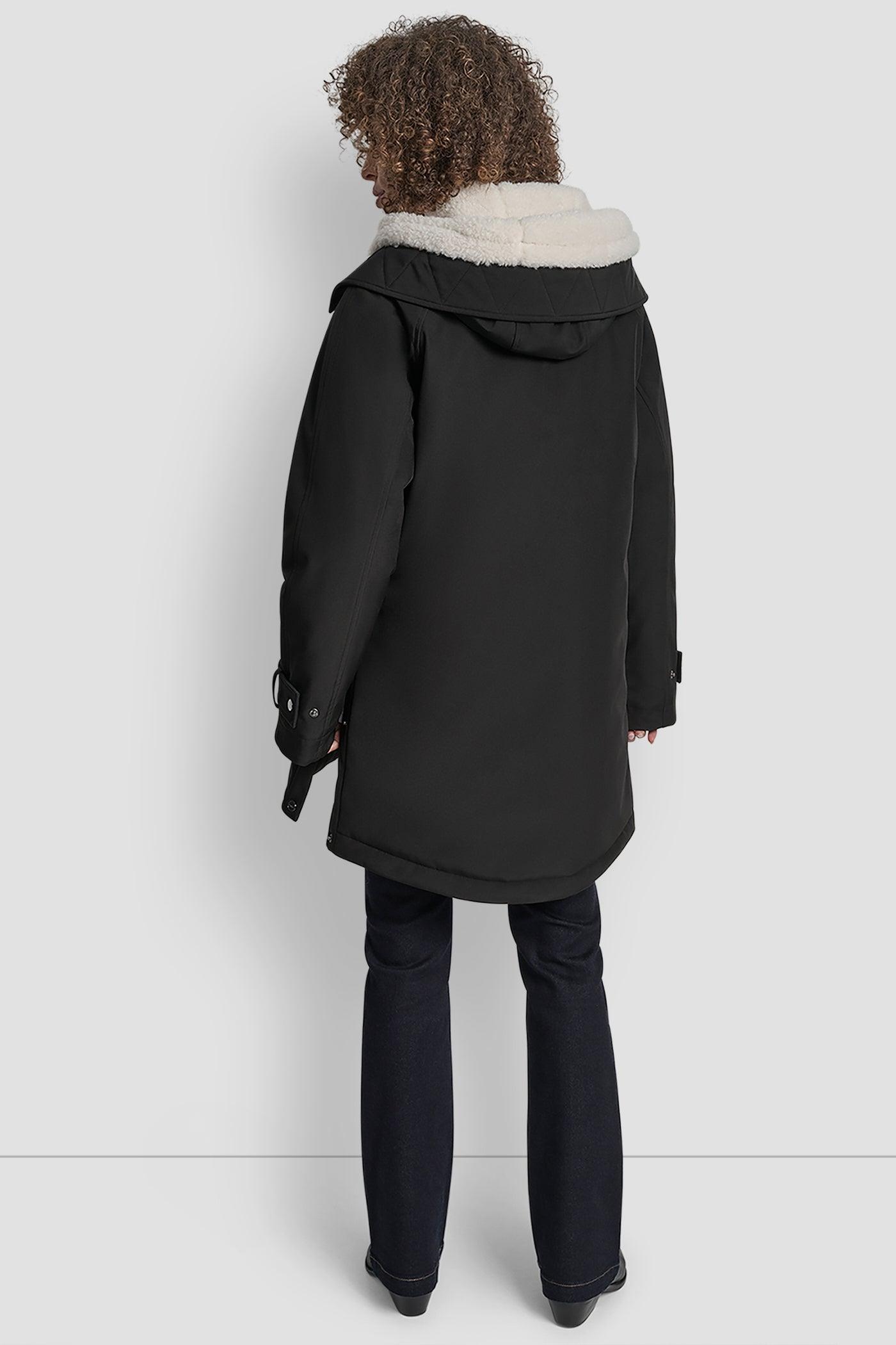 MID LENGTH FLEXTECH COAT WITH FUR HOOD Product Image