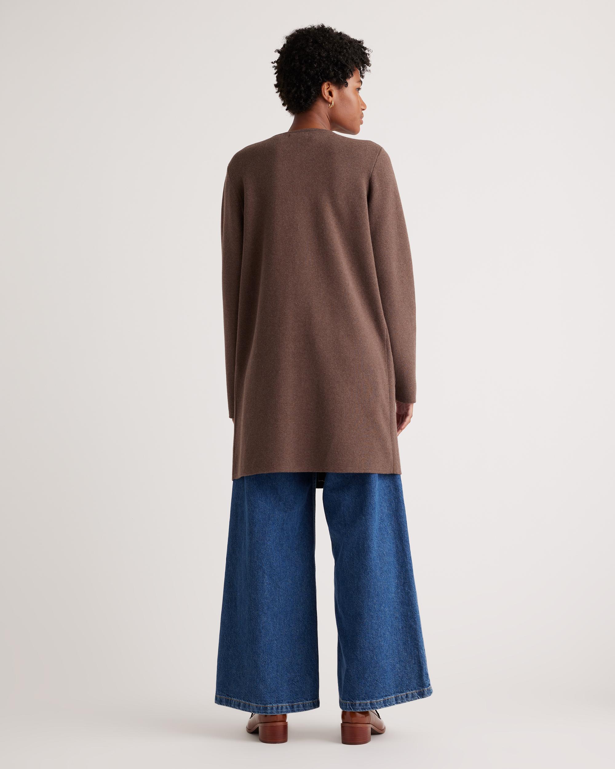 Quince | Women's Knit Collarless Coat Organic Cotton Product Image