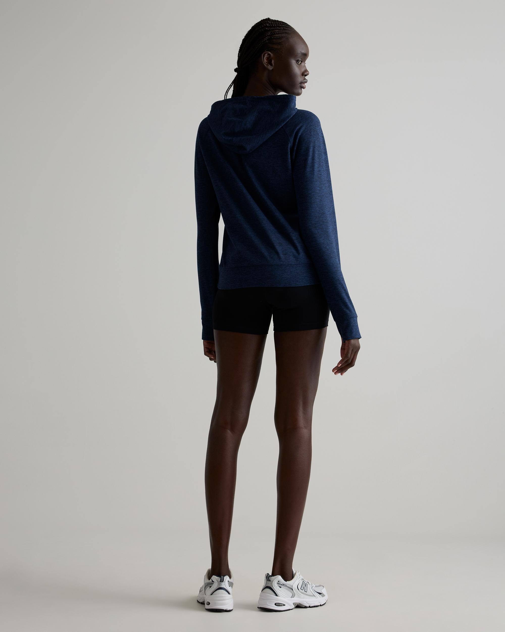 Quince | Women's Super Soft Performance Pullover Hoodie in Navy, Flowknit Activewear, Size XS, Recycled Polyester Product Image