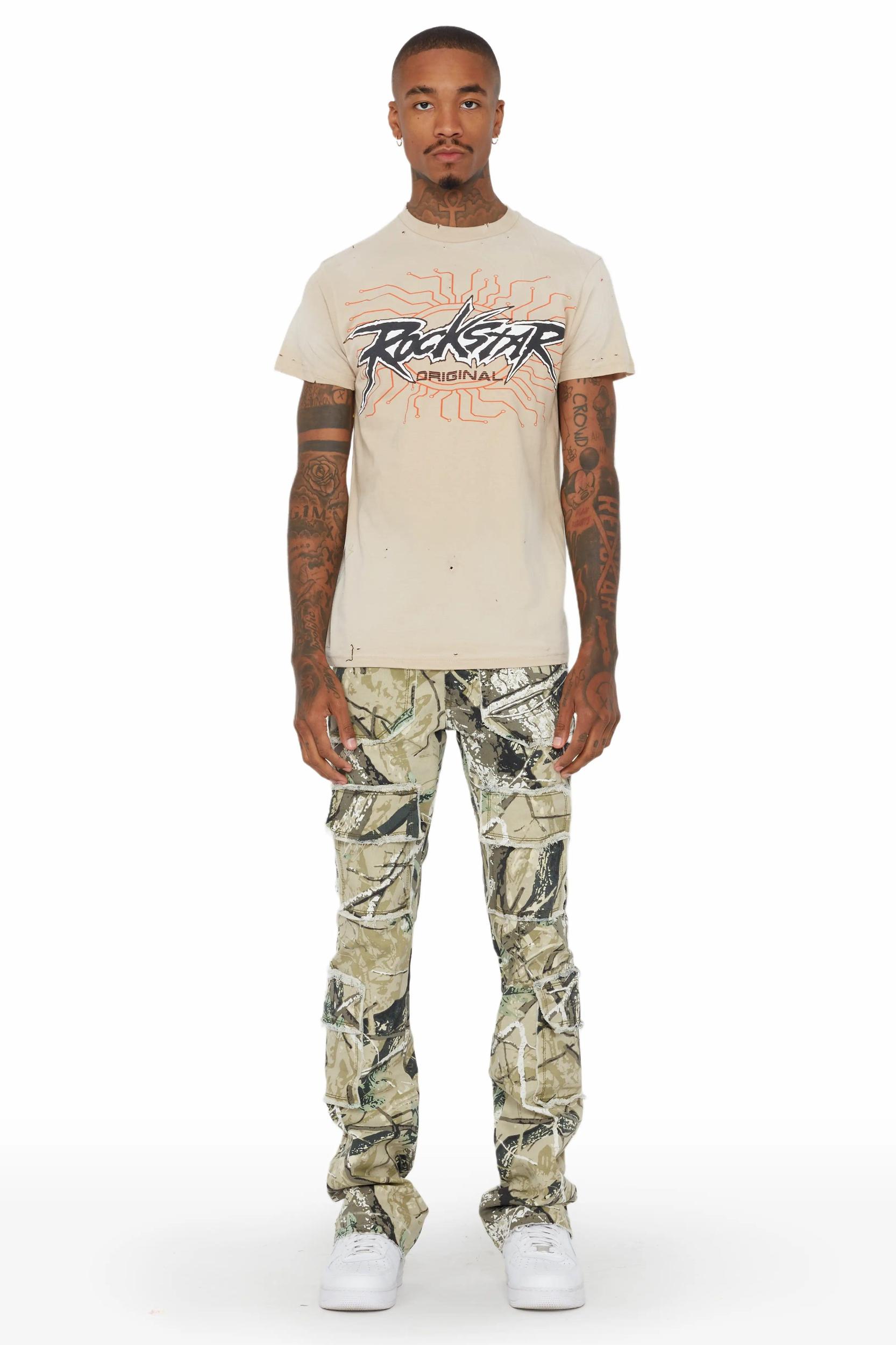 Tyrell Tree Camo Stacked Flare Cargo Jean Male Product Image