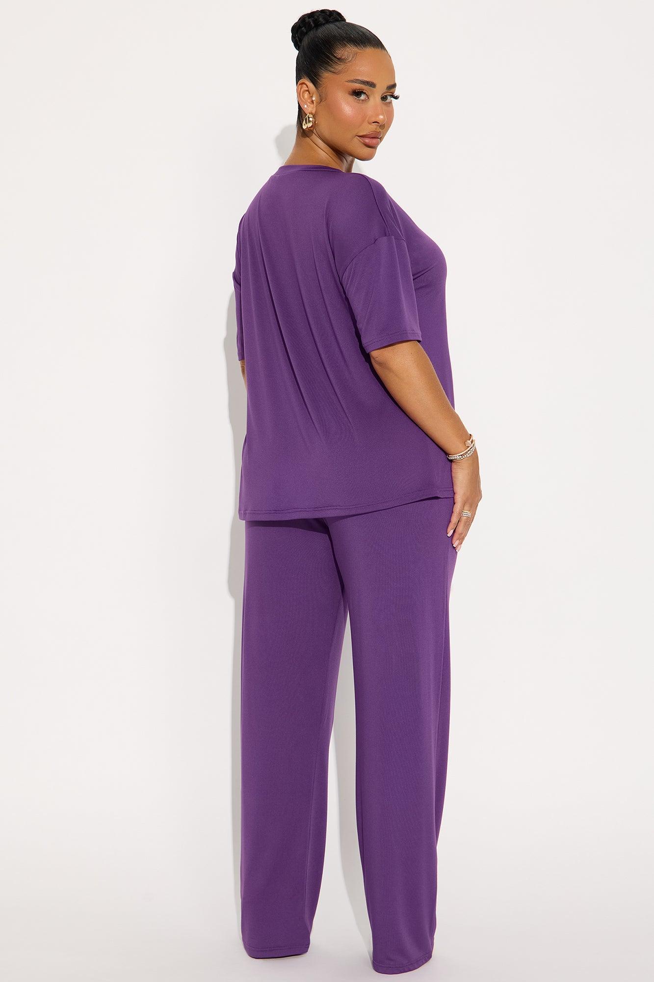 Relax Mood PJ Pant Set - Eggplant Female Product Image