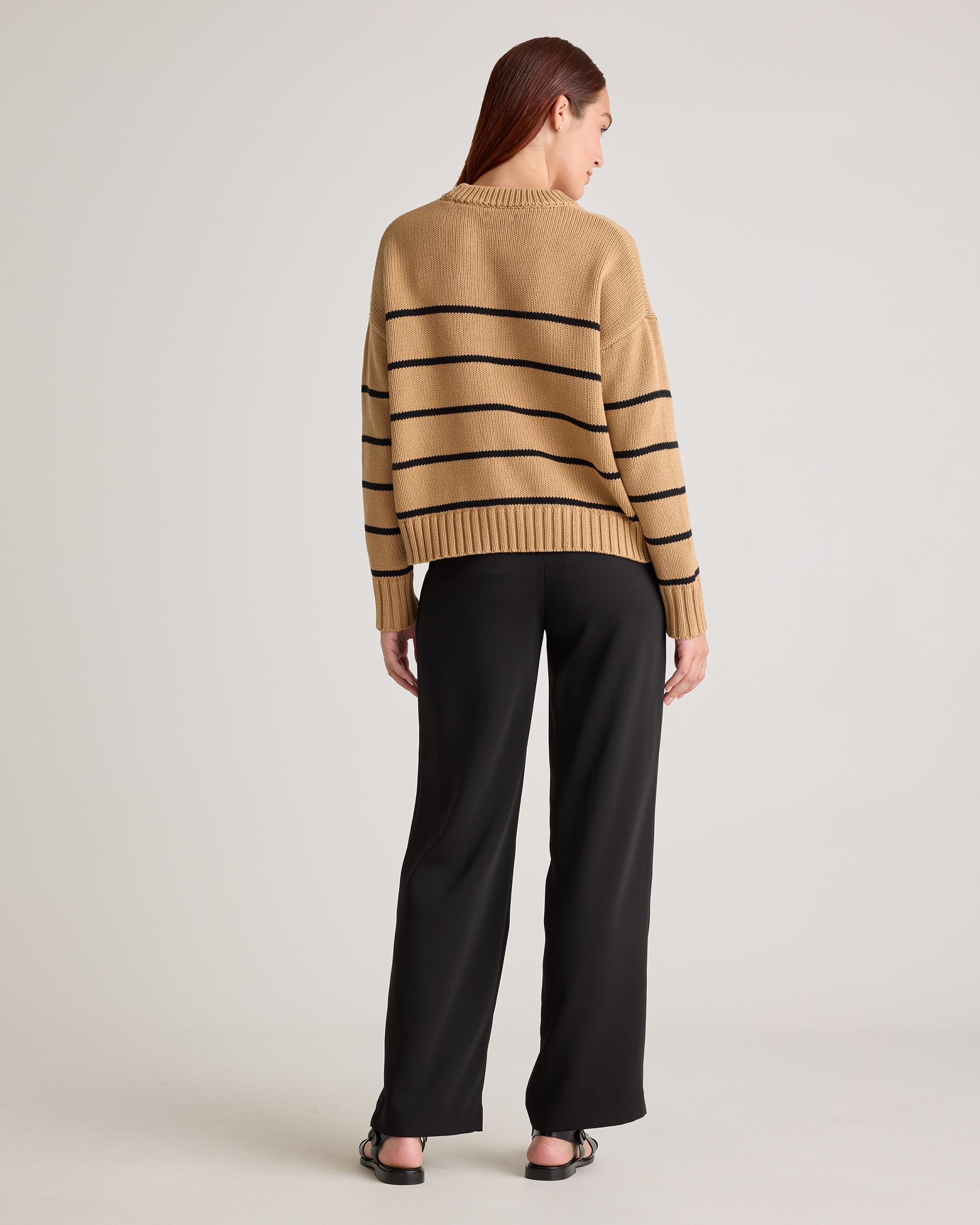 Quince | Women's Striped Crew Sweater Size XL, Organic Cotton Product Image