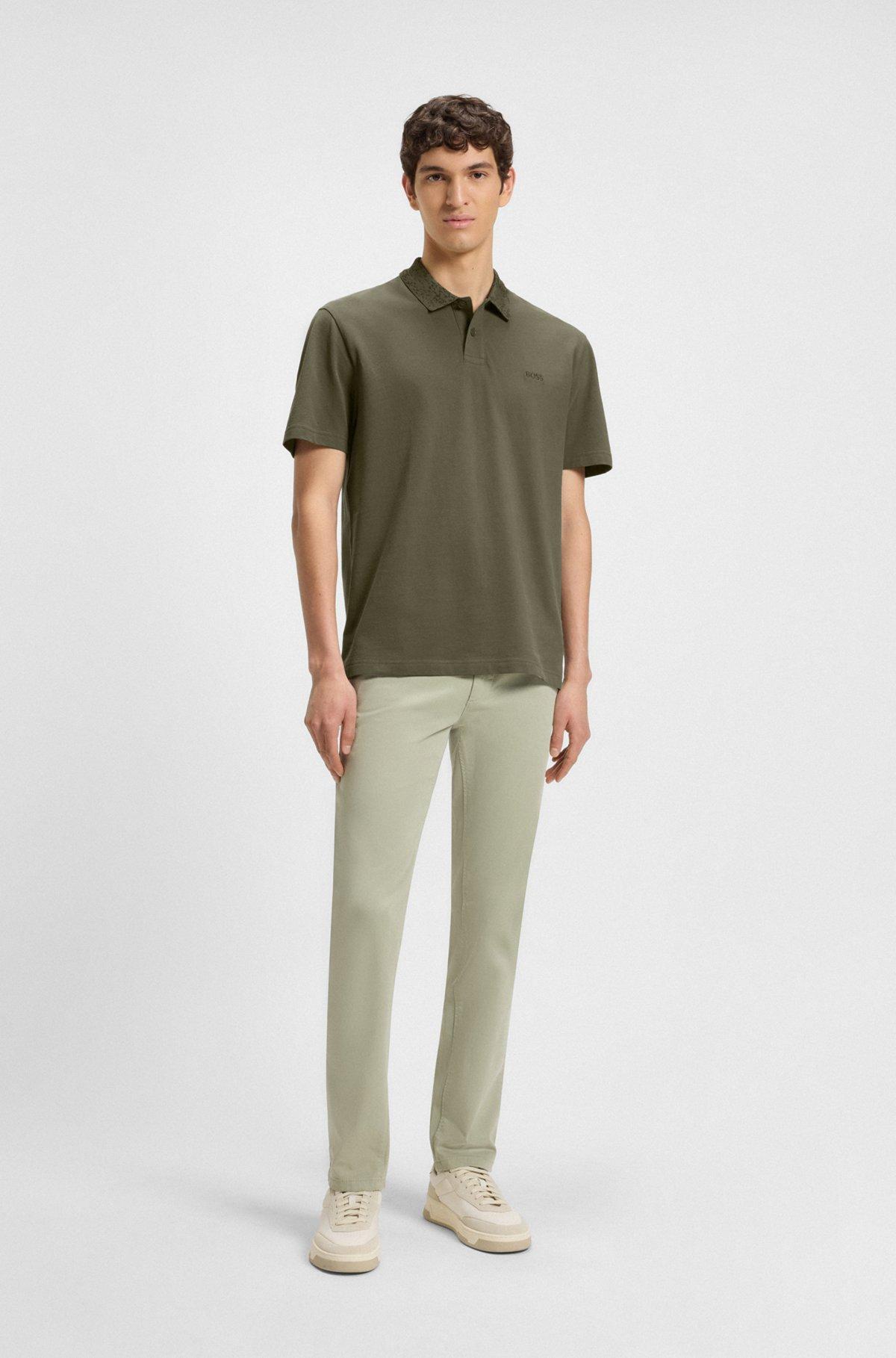 Theory Bron Cotton Polo in Baby Blue Product Image