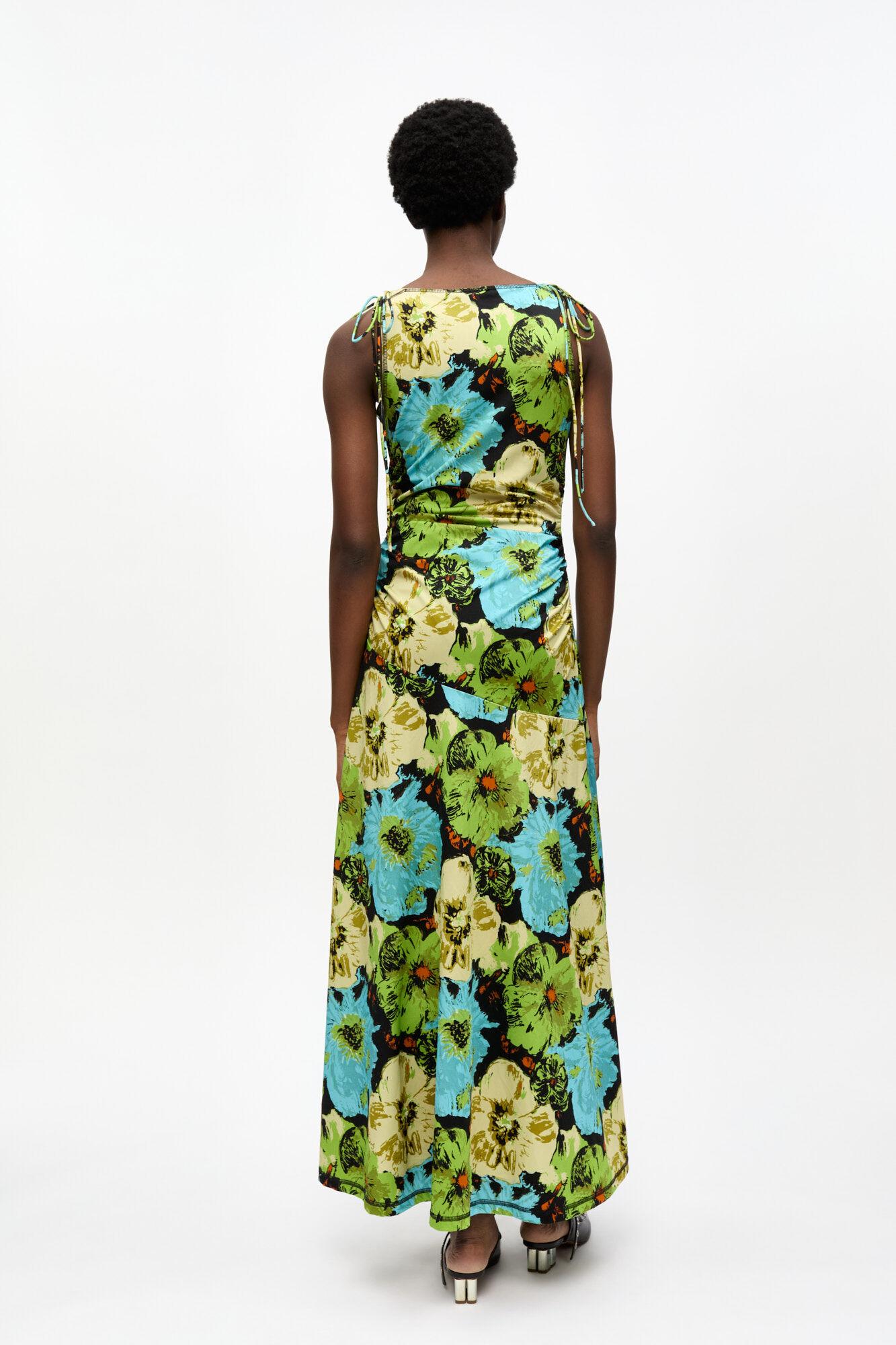 Floral Lycra Jersey Gathered Dress Product Image