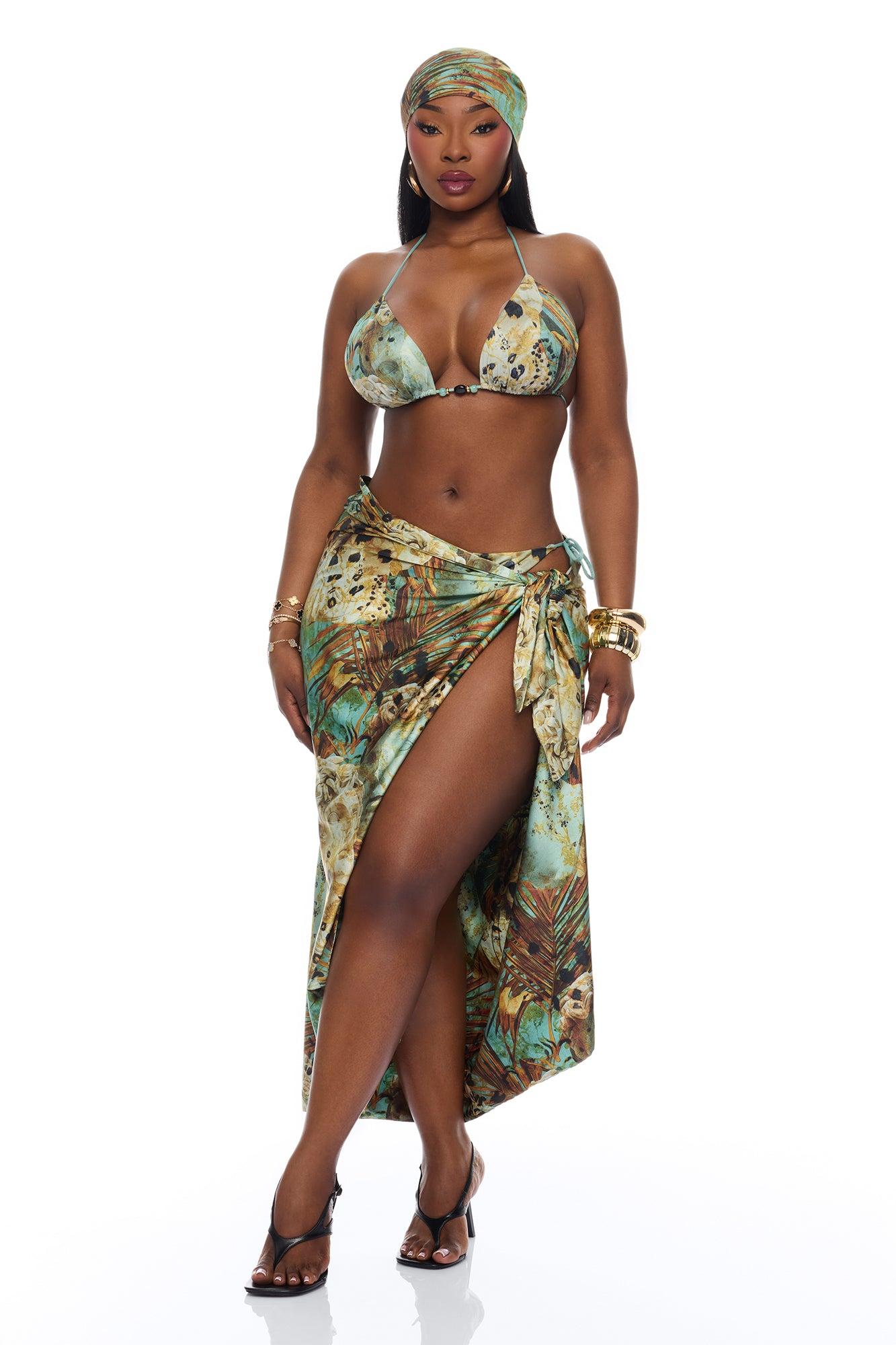 Call Me Coastal 4 Piece Bikini Set - Blue/combo Female Product Image