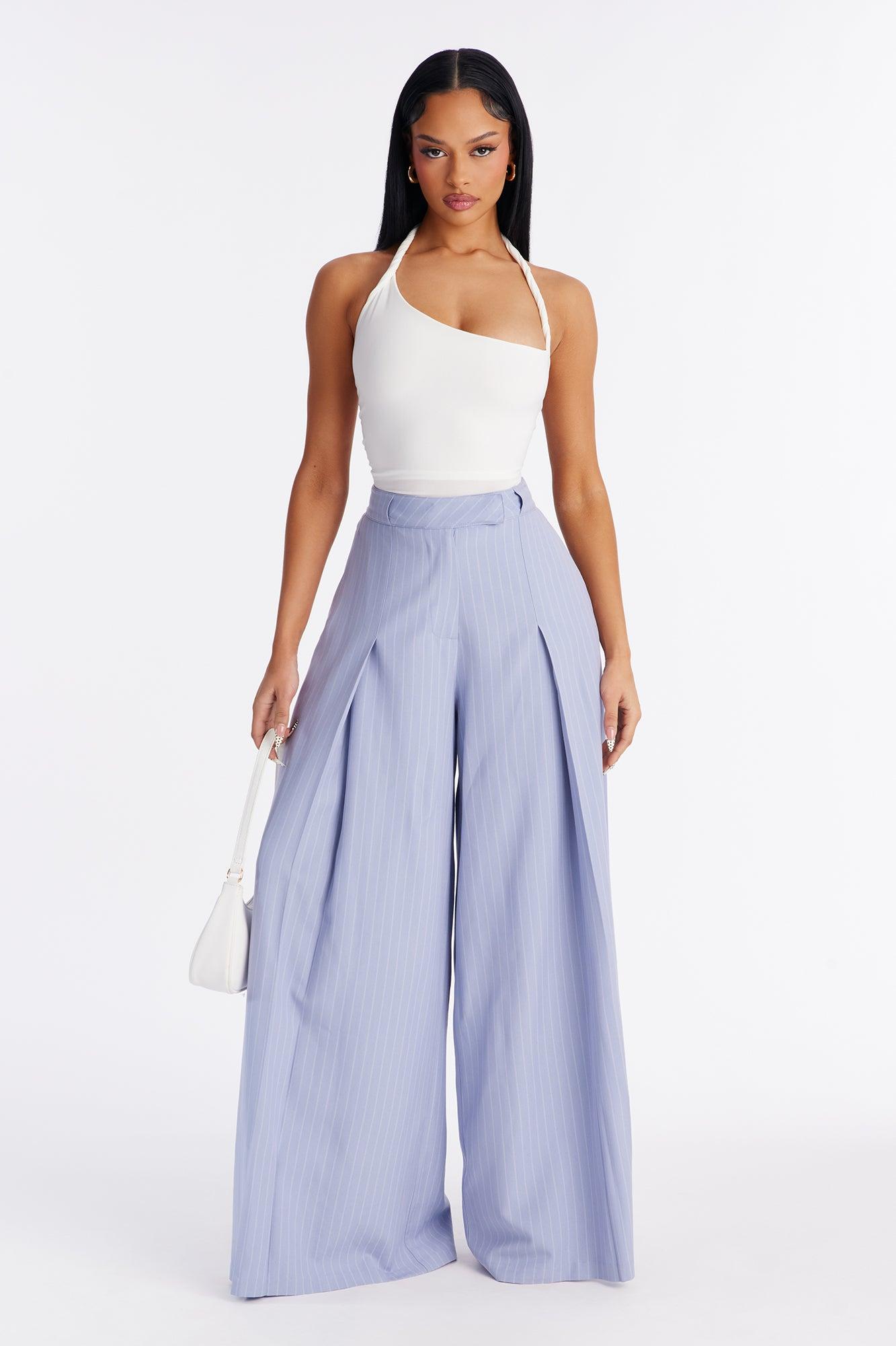Maddy Asymmetrical Twist Ruched Halter Top - White Female Product Image
