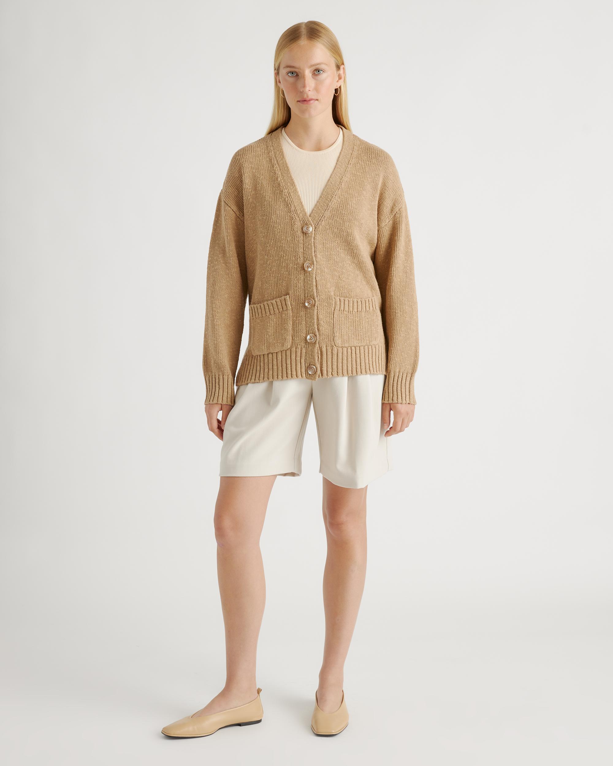 Quince | Women's Cotton Linen Relaxed Cardigan Sweater Size XL, Organic Cotton Product Image