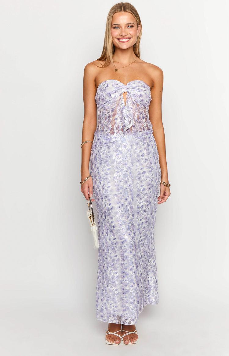 Faint Purple Lace Maxi Skirt Product Image