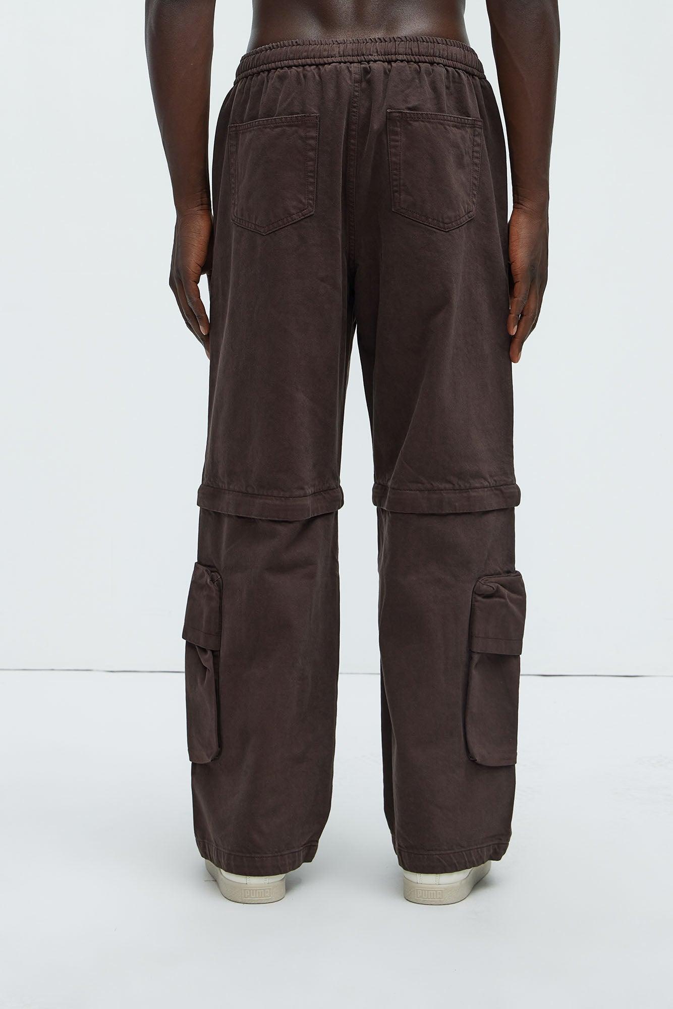Maybe Next Time Zip Off Baggy Cargo Pants - Brown Product Image