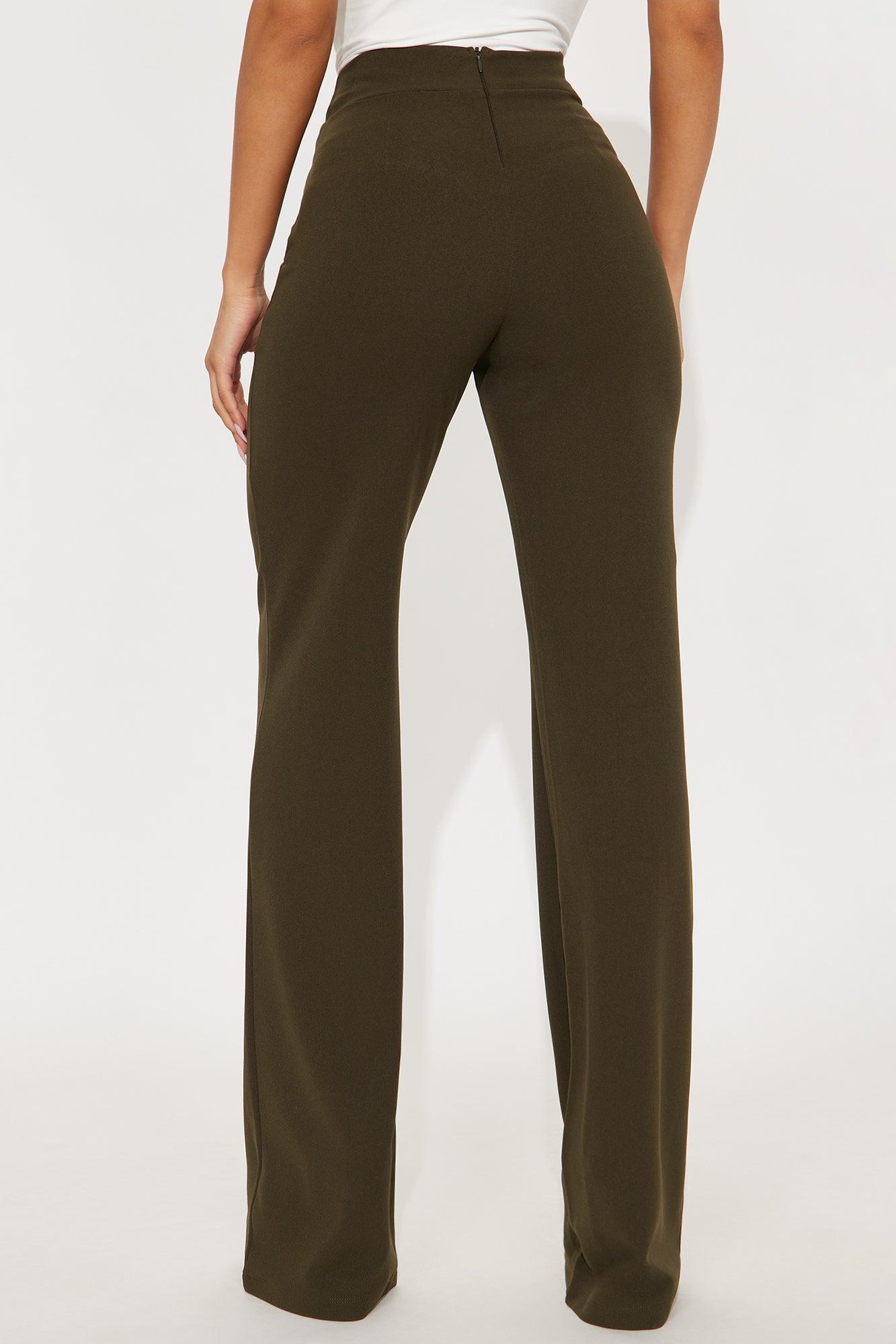 Tall Victoria High Waisted Dress Pants - Olive 1 Female Product Image