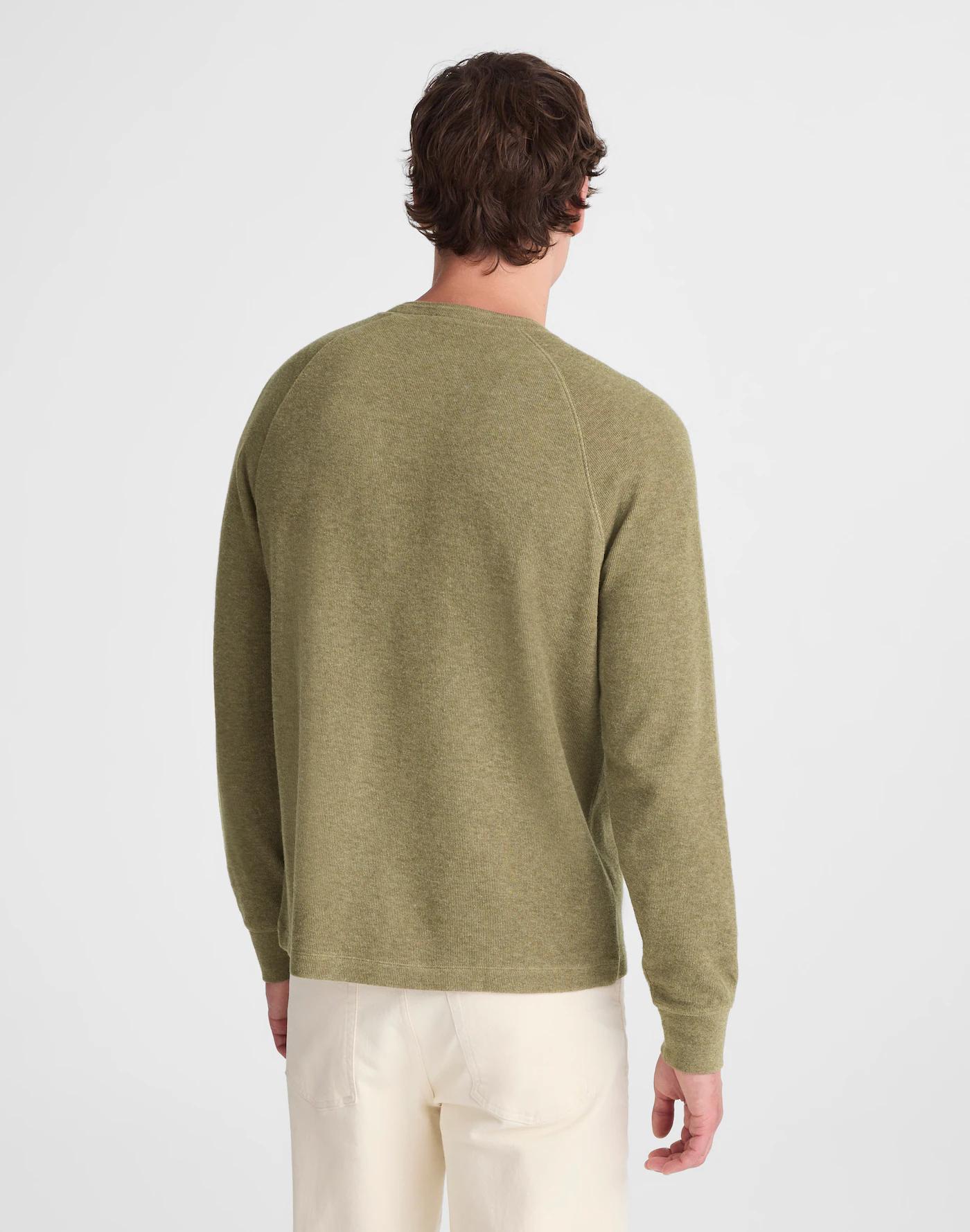 French Rib Knit Long-Sleeve Henley Tee Product Image