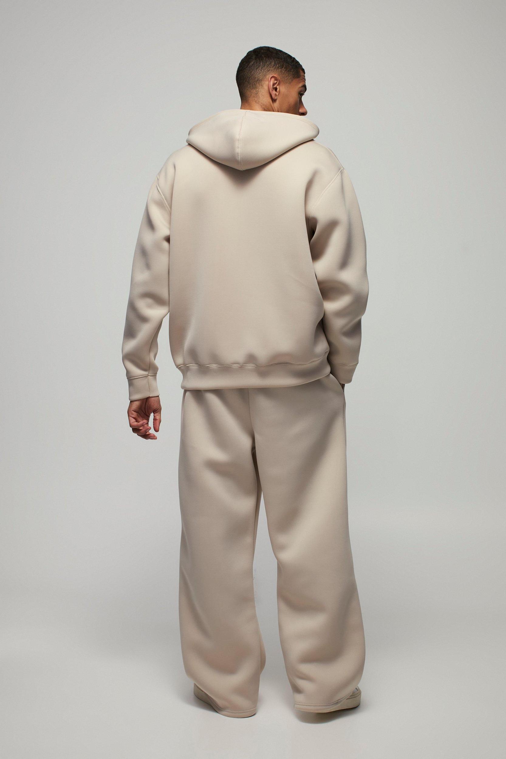 Oversized Zip Through Bonded Scuba Hoodie | boohooMAN USA Product Image