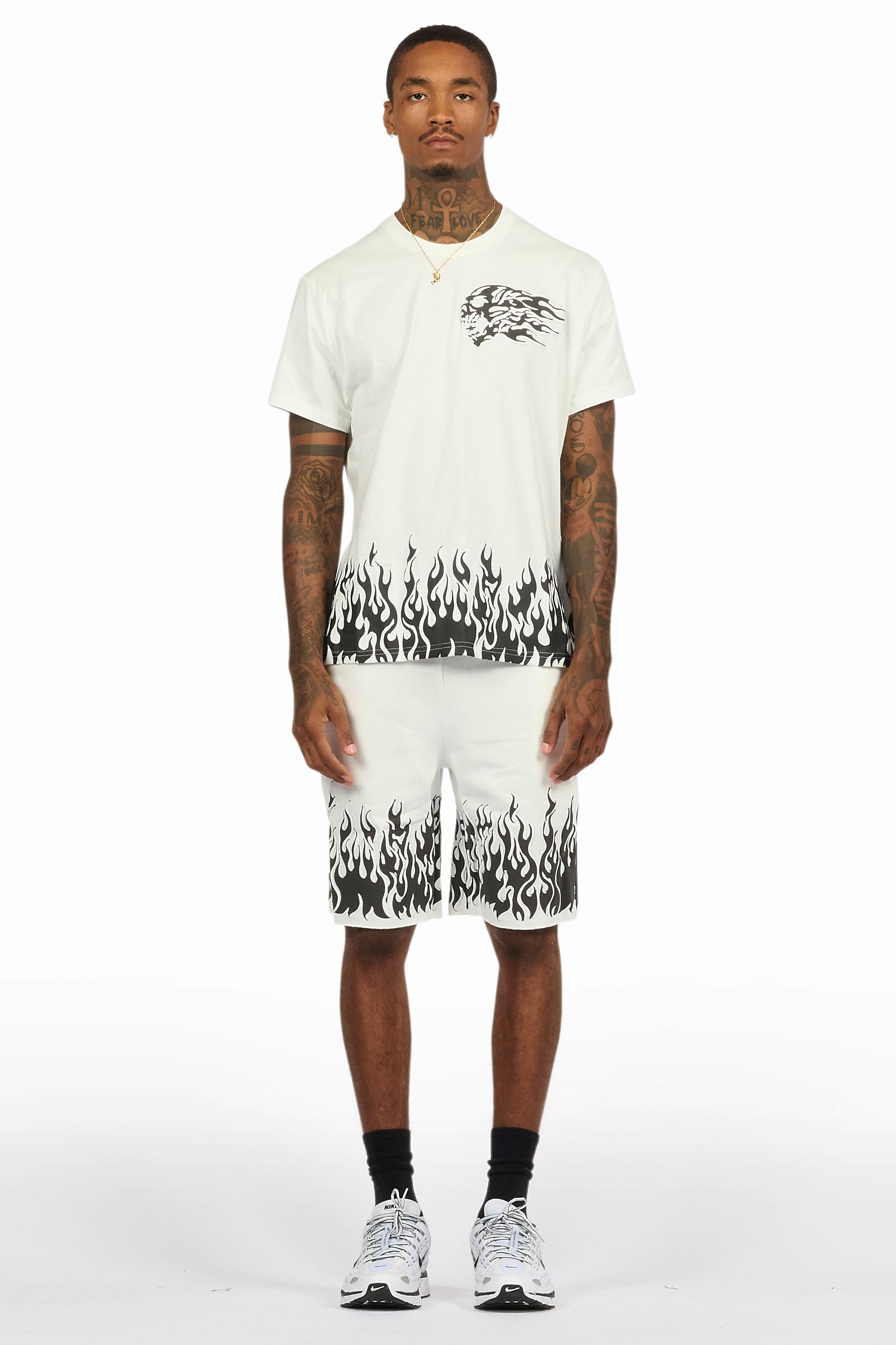 Bubble White T-Shirt/Short Set Male Product Image